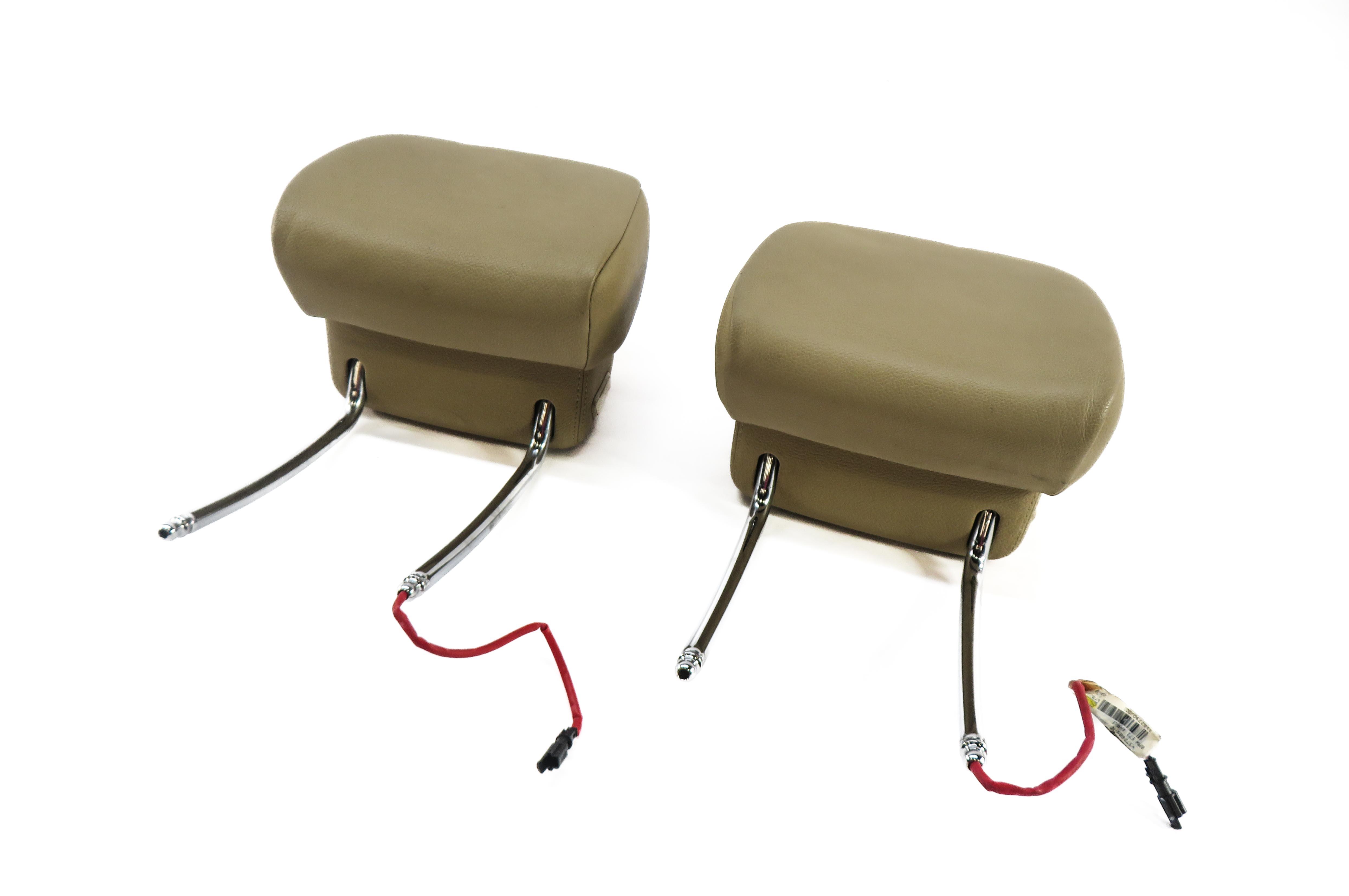 2012 BMW X5 (E70) FRONT LEFT & RIGHT SEAT HEADREST SET (BEIGE LEATHER) — exact item pictured
