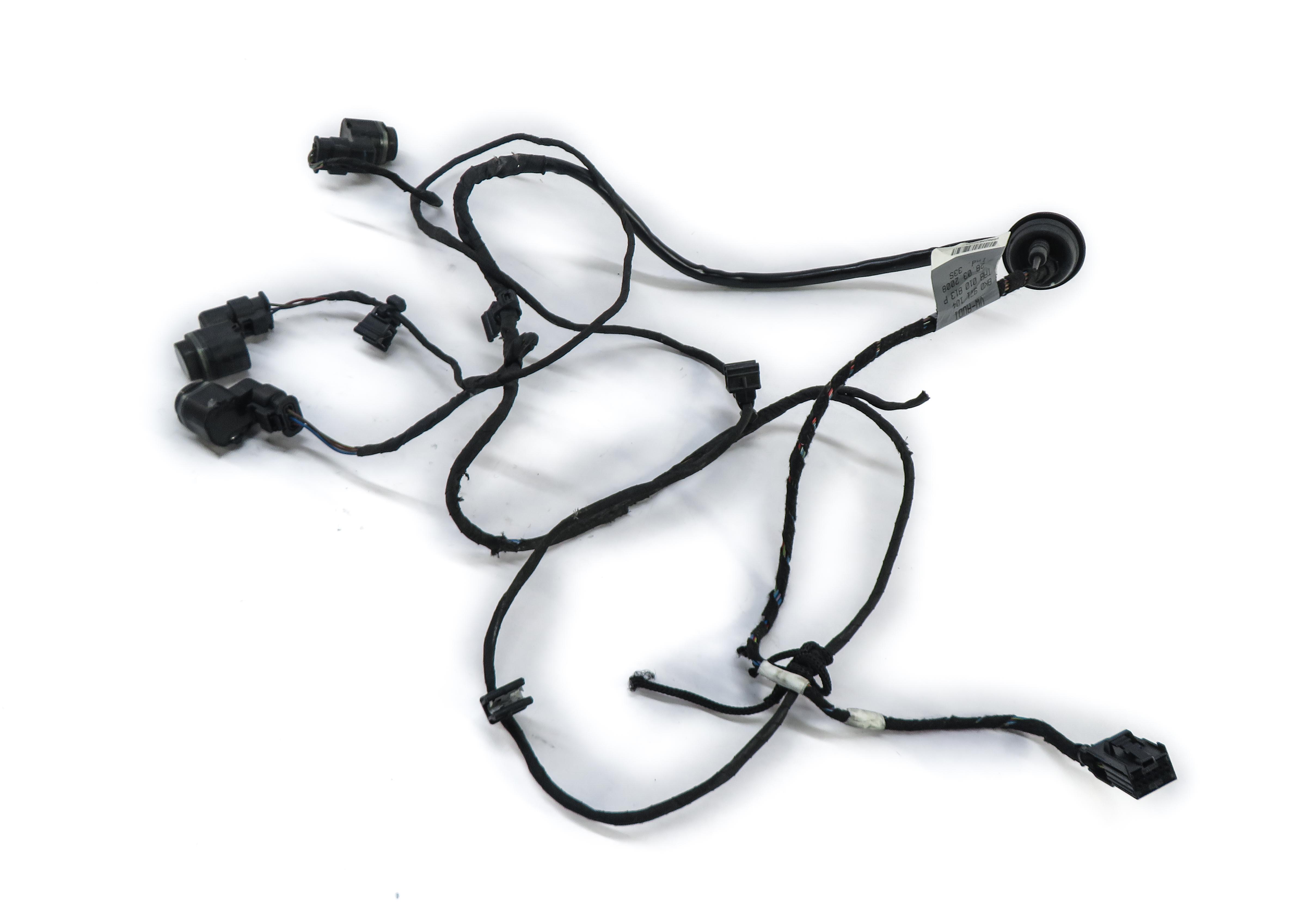 2010 AUDI A5 (B8 8T) REAR PDC PARK DISTANCE SENSOR SET-3 w/ HARNESS (GRAY) — exact item pictured