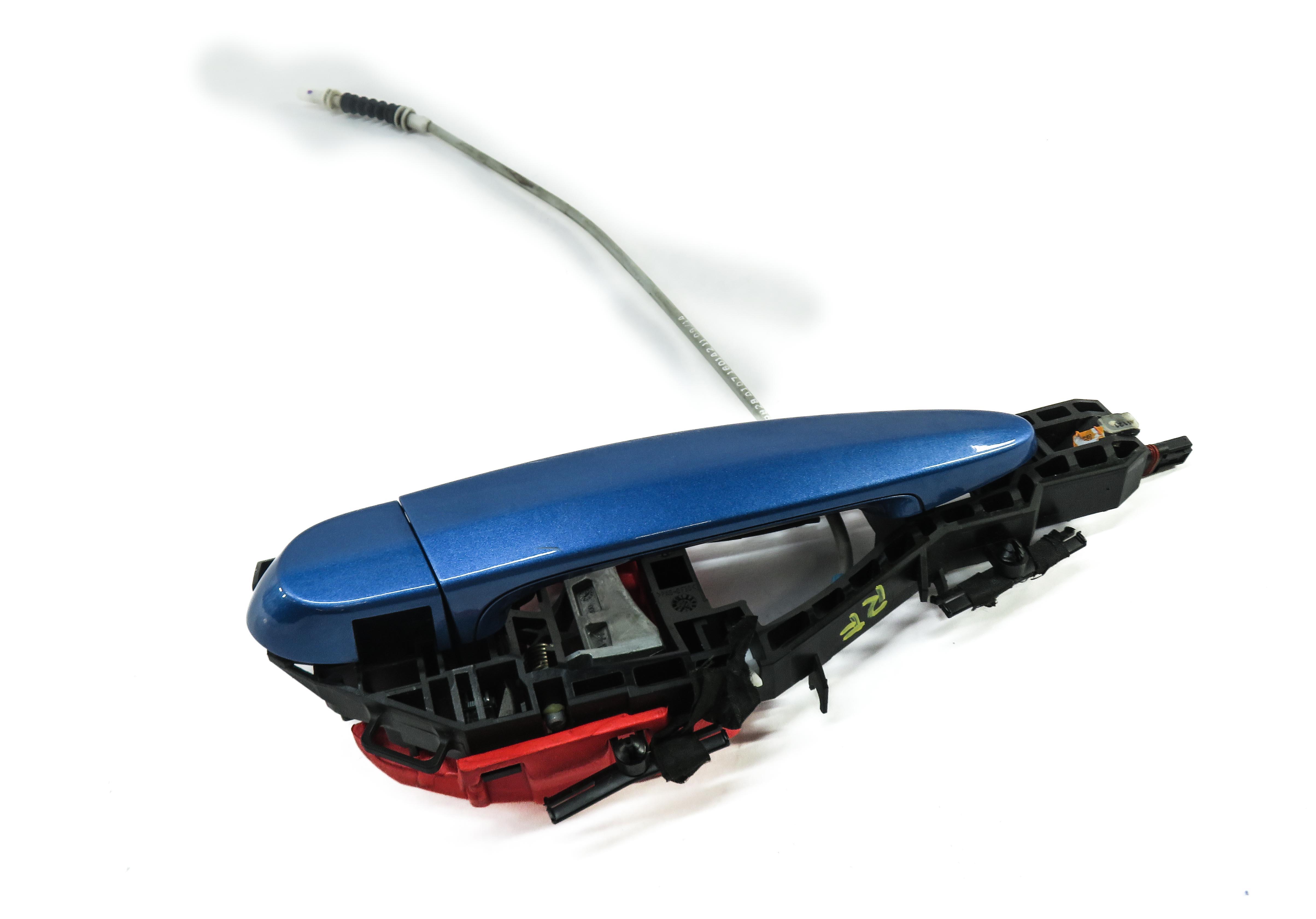 12-19 BMW 328i 330i 335i 340i (F30) RIGHT FRONT COMFORT DOOR HANDLE (BLUE) — exact item pictured