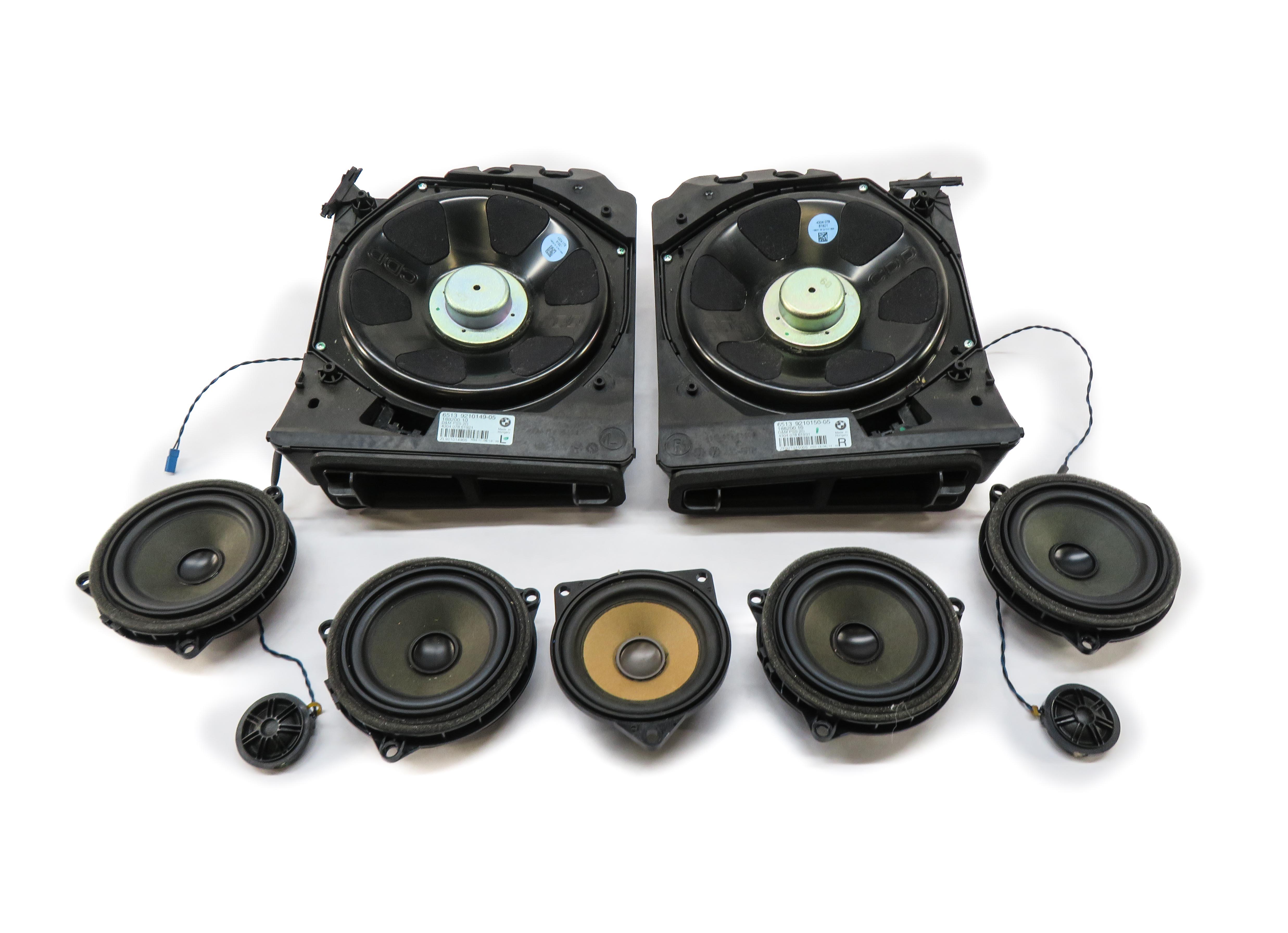 2013 BMW 328i (F30) RADIO STEREO AUDIO SUB SUBWOOFER TWEETER SPEAKER SET — exact item pictured