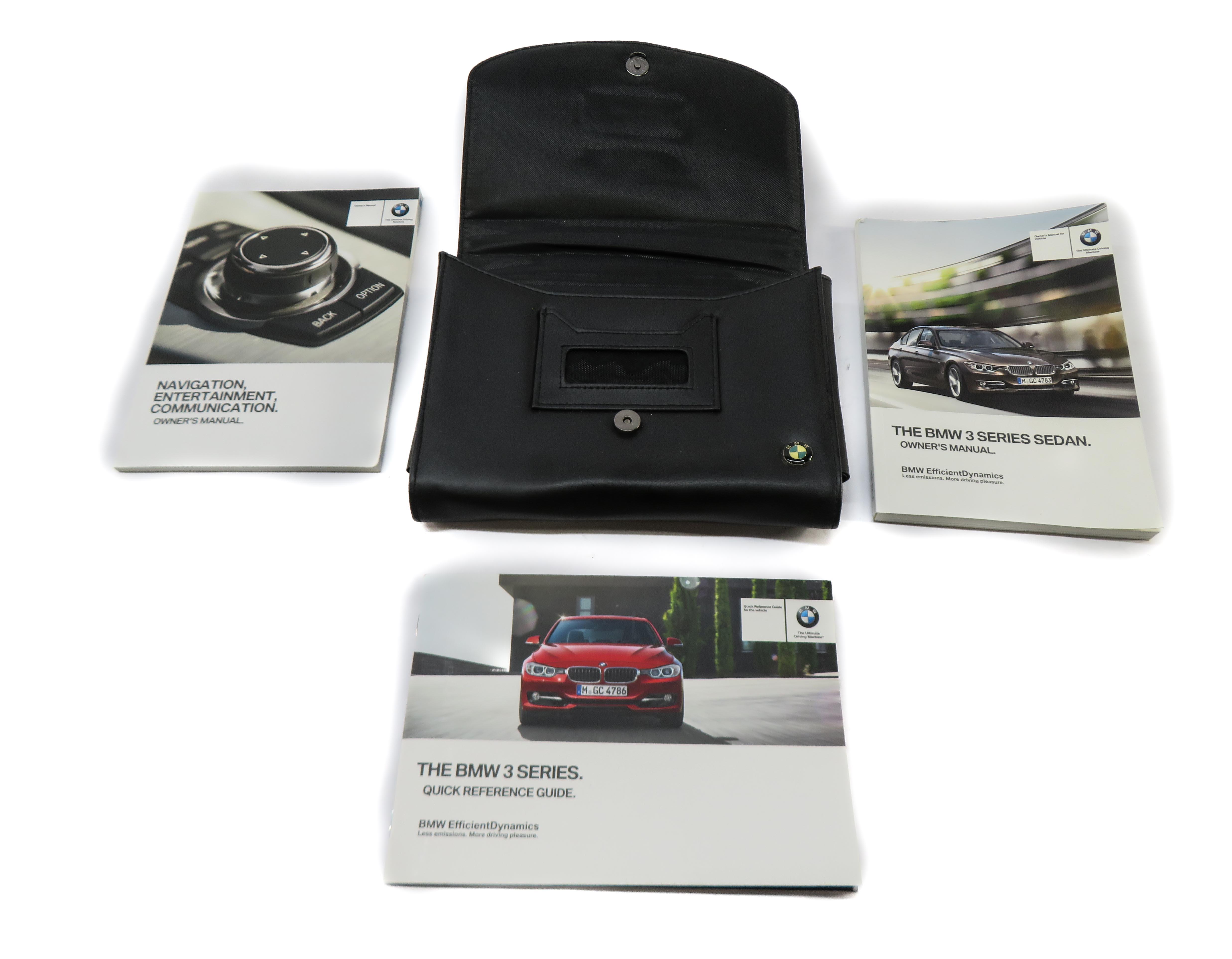 2013 BMW 328i (F30) OWNERS MANUAL BOOK BOOKLET GUIDE SET w/ CASE — exact item pictured
