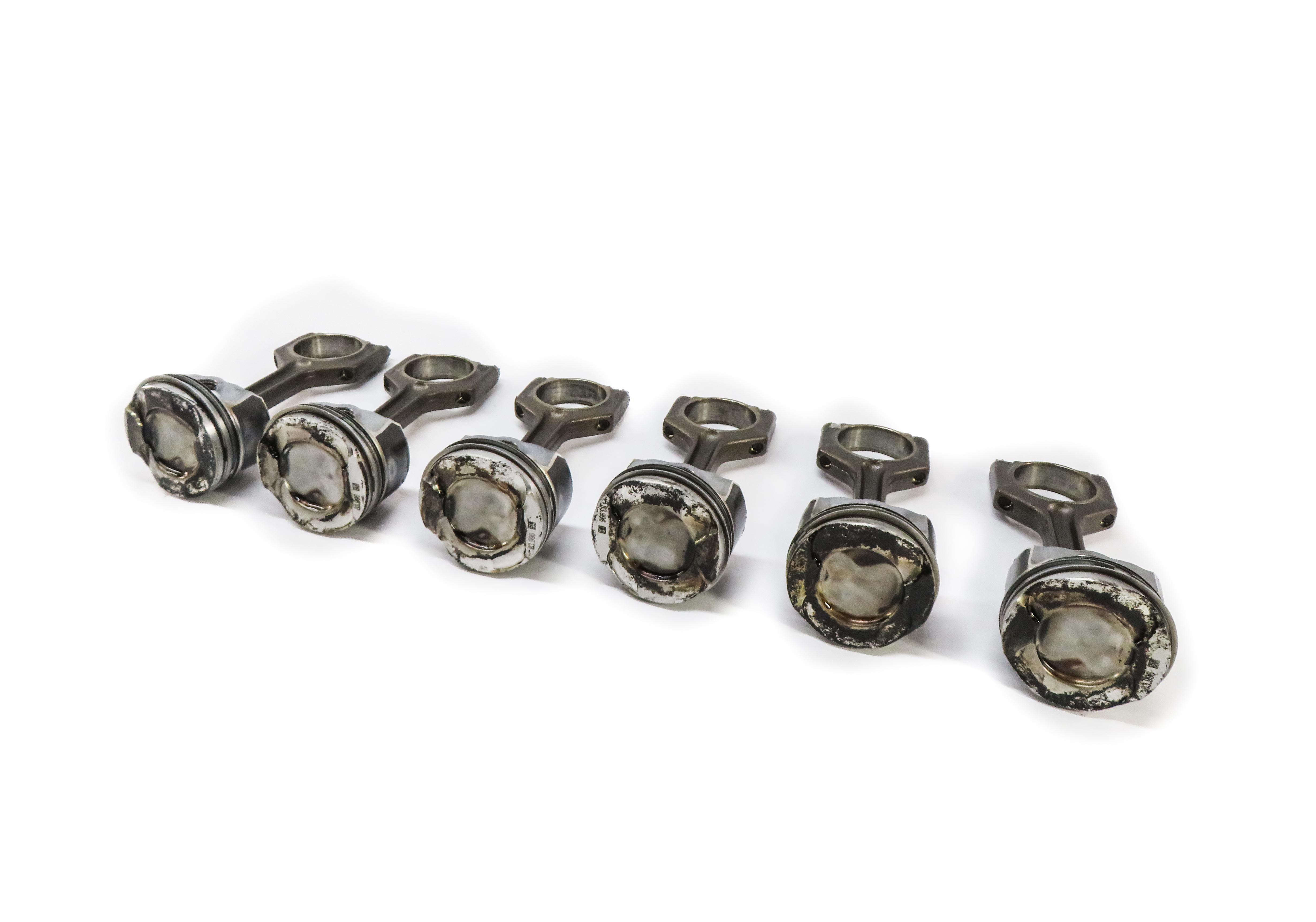 2010-2014 BMW 1/3/4/5/6/7/X1/X3/X5/X6 3.0L N55 TURBO ENGINE PISTON & ROD SET-6 — exact item pictured
