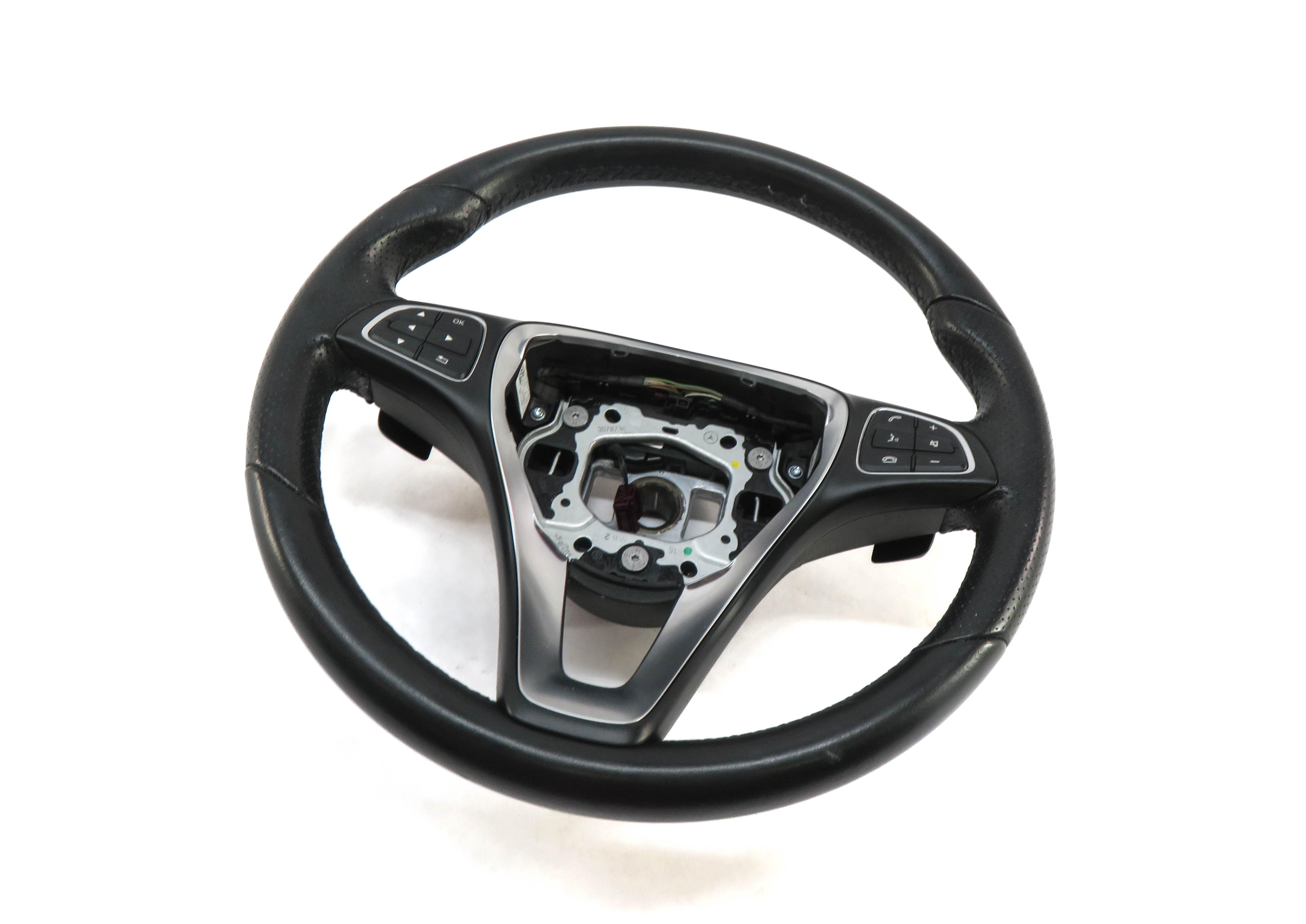 15-20 MERCEDES B GLA CLASS (W242 X156) 3-SPOKE STEERING WHEEL w/ SHIFT PADDLES — exact item pictured