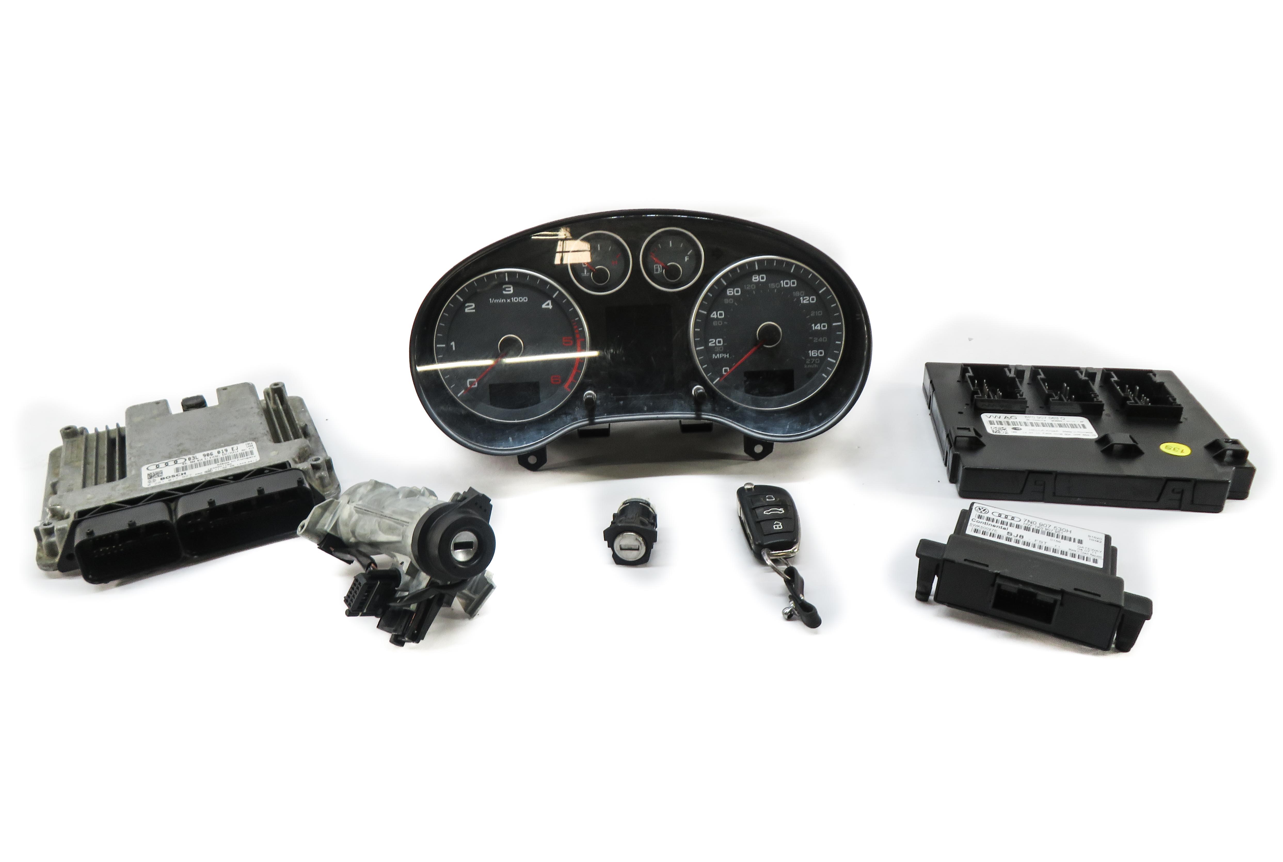 2012 AUDI A3 (8P) 2.0L CBEA TDI DIESEL ENGINE ECM BCM IMMOBILIZER MODULE KEY SET — exact item pictured