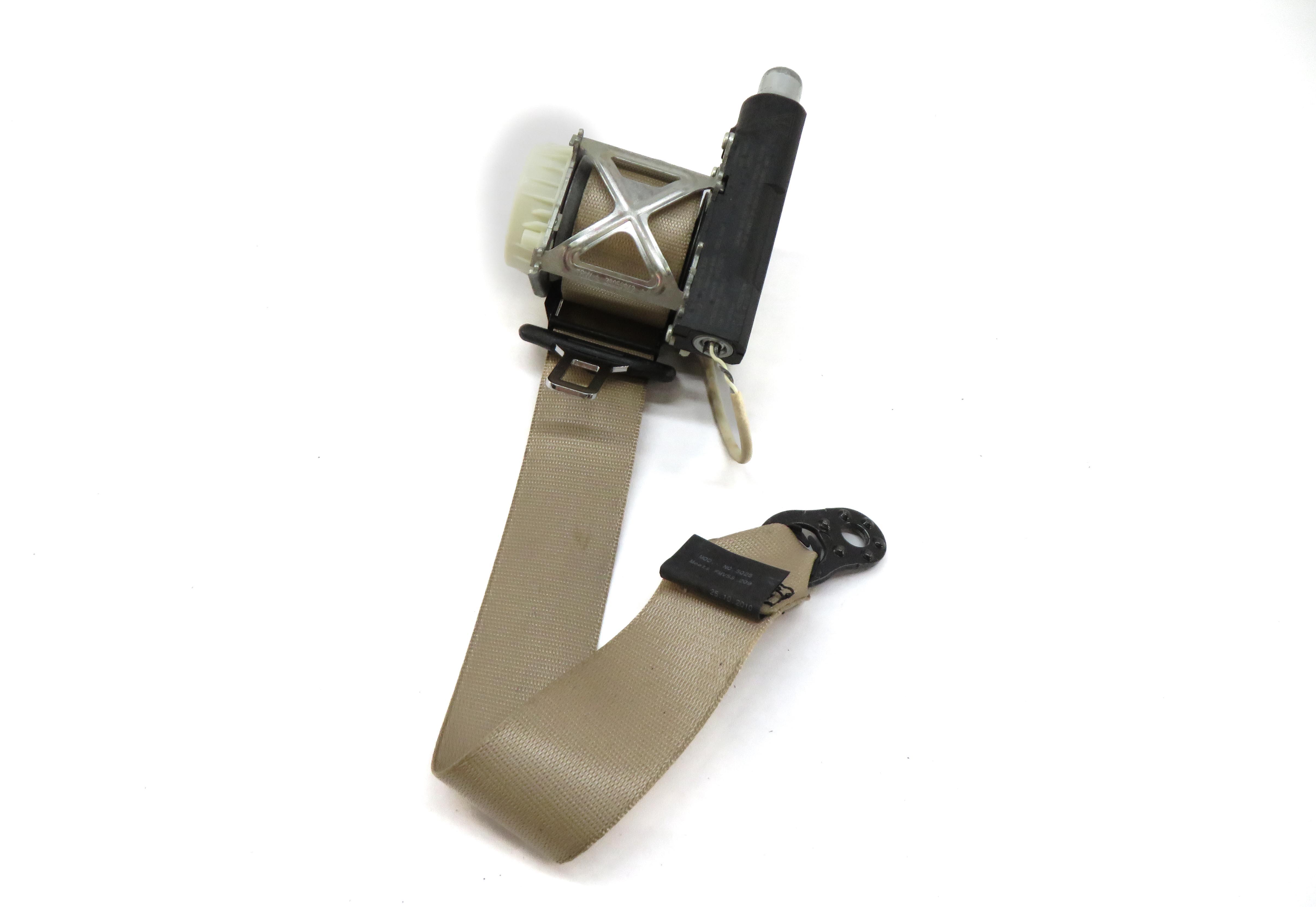 2011 PORSCHE PANAMERA (970 G1) LEFT REAR SEAT SEATBELT RETRACTOR (BEIGE) — exact item pictured