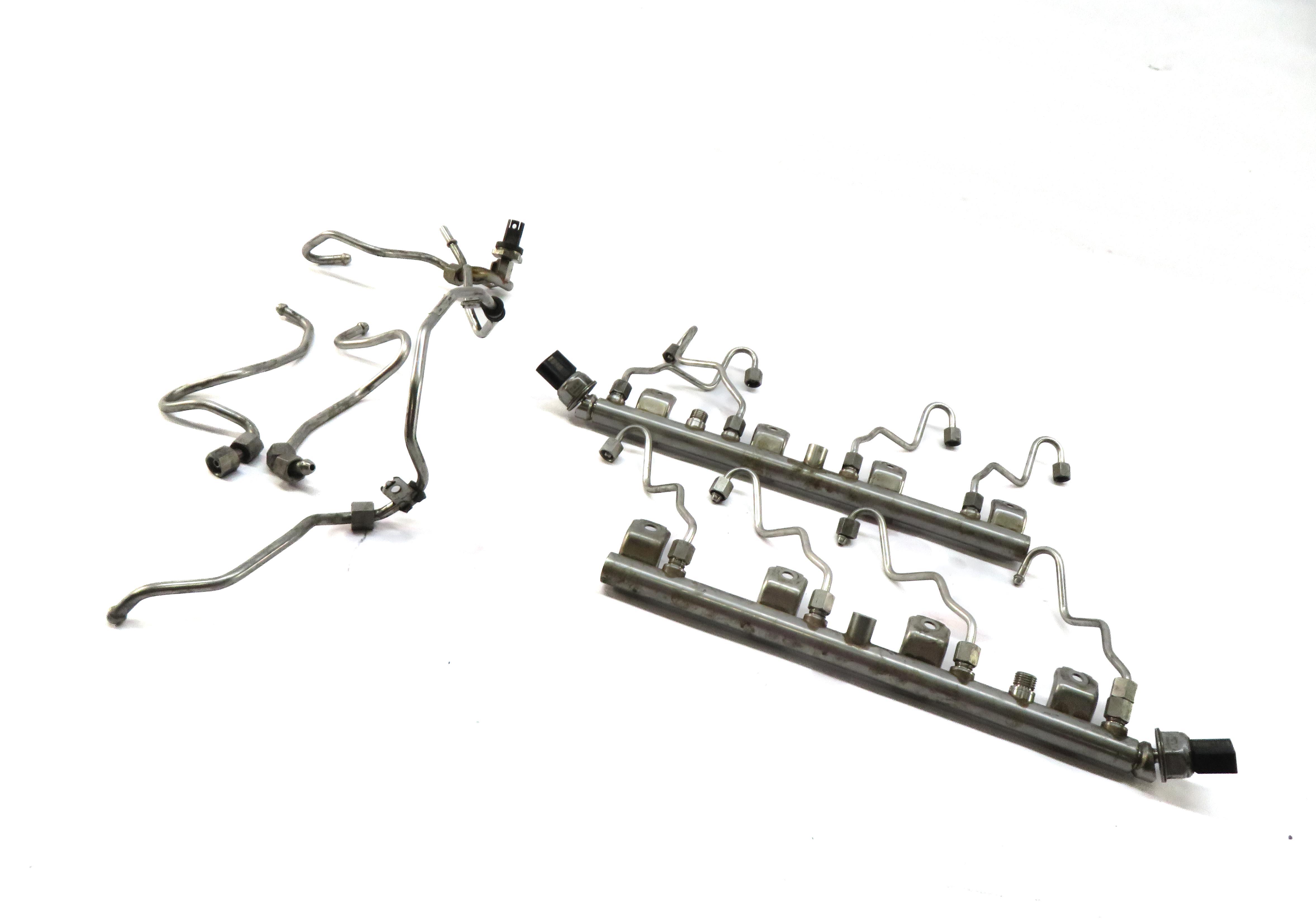 2012 BMW X5 (E70) 4.4L 4.4TT N63 TWIN TURBO ENGINE FUEL RAIL SET/2 w/ LINES — exact item pictured
