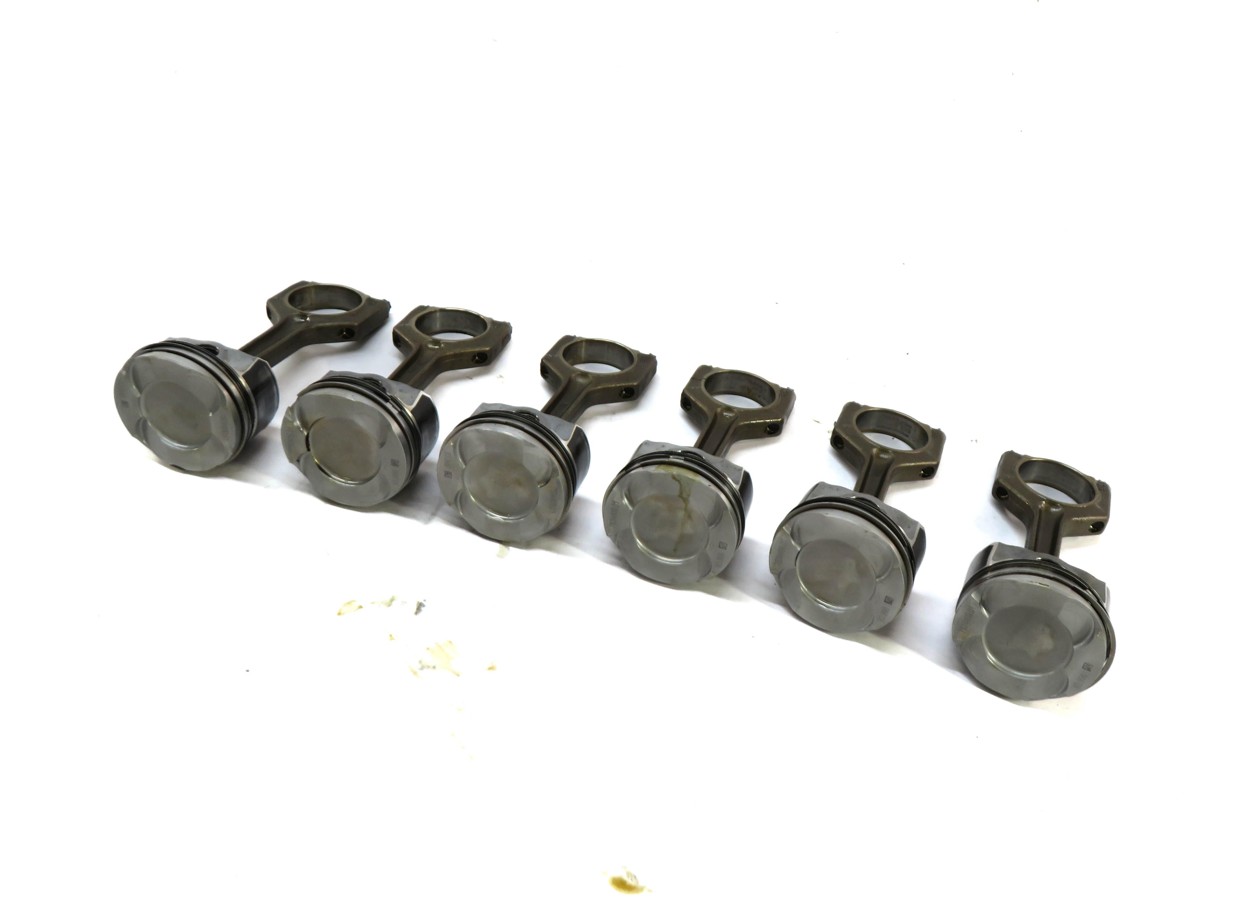 BMW 1/3/5/6/7/X1/X3/X5/X6 3.0L N55 TURBO ENGINE - PISTON w/ CONNECTING ROD SET/6 — exact item pictured