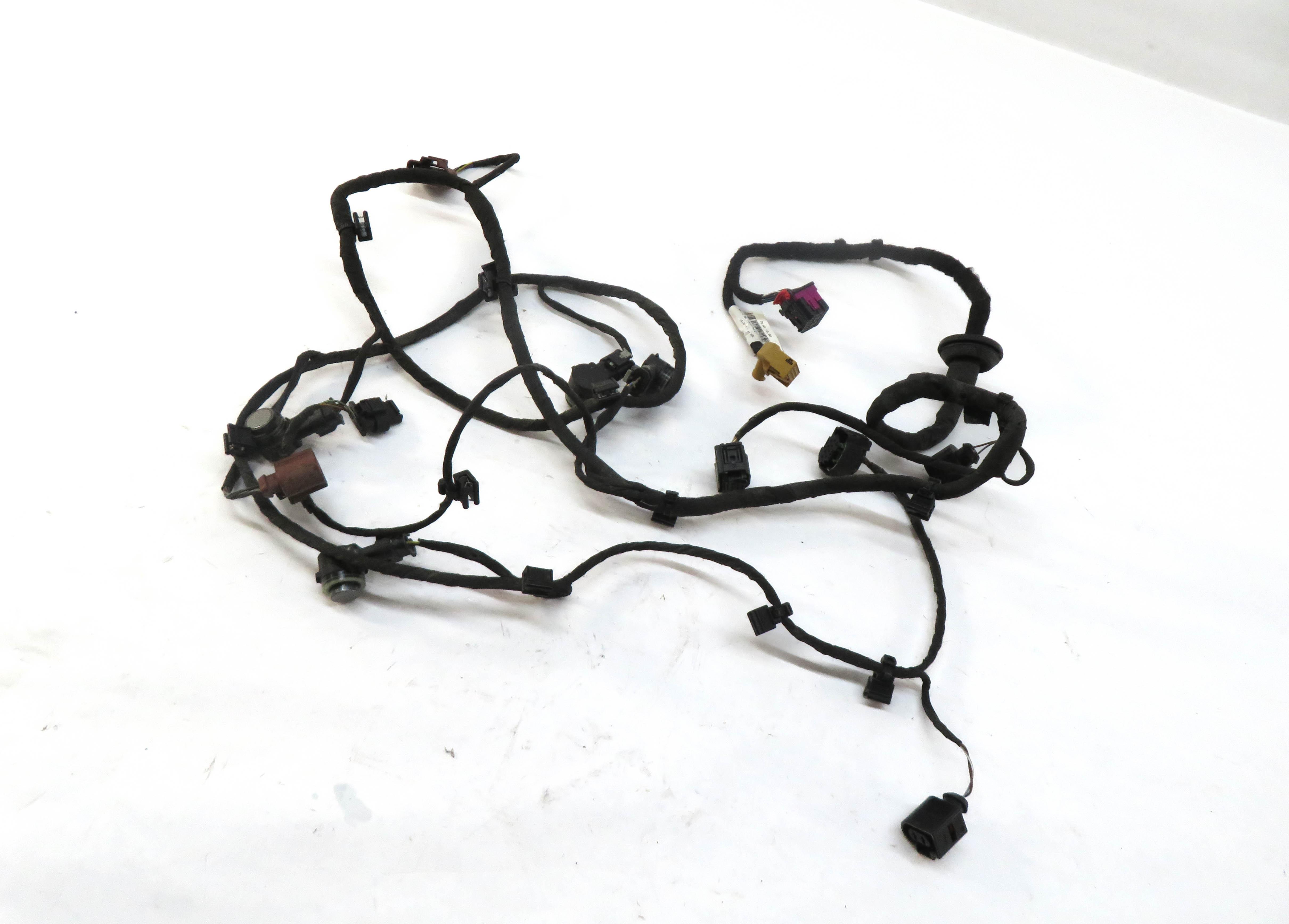 2017 AUDI Q7 (4M) REAR PDC PARK ASSIST SENSOR SET OF 4 (GRAY) w/ WIRE HARNESS — exact item pictured