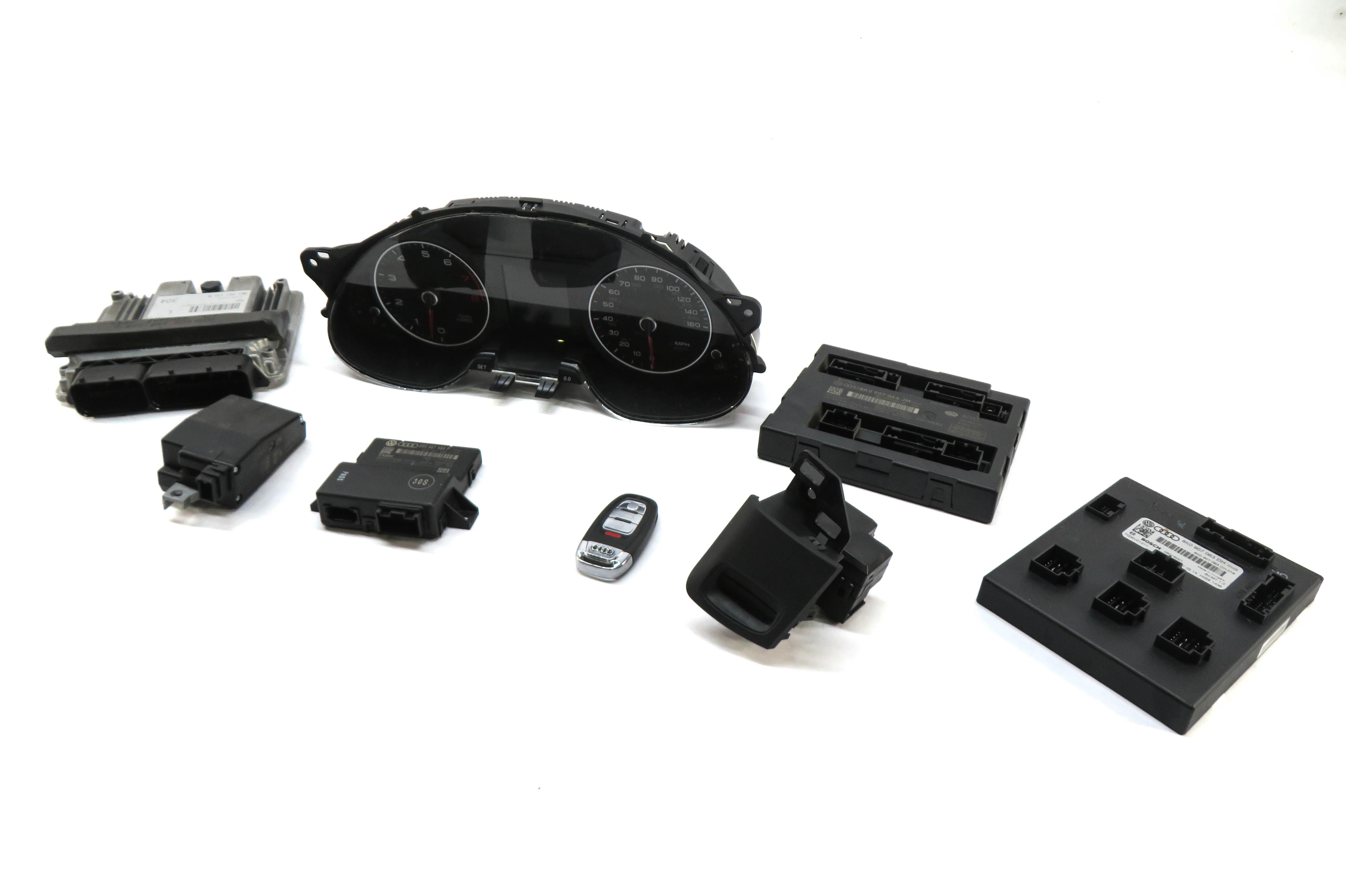 2015 AUDI A4 (B8 8K) 2.0L CAED TURBO ENGINE ECM BCM IMMOBILIZER MODULE KEY SET — exact item pictured