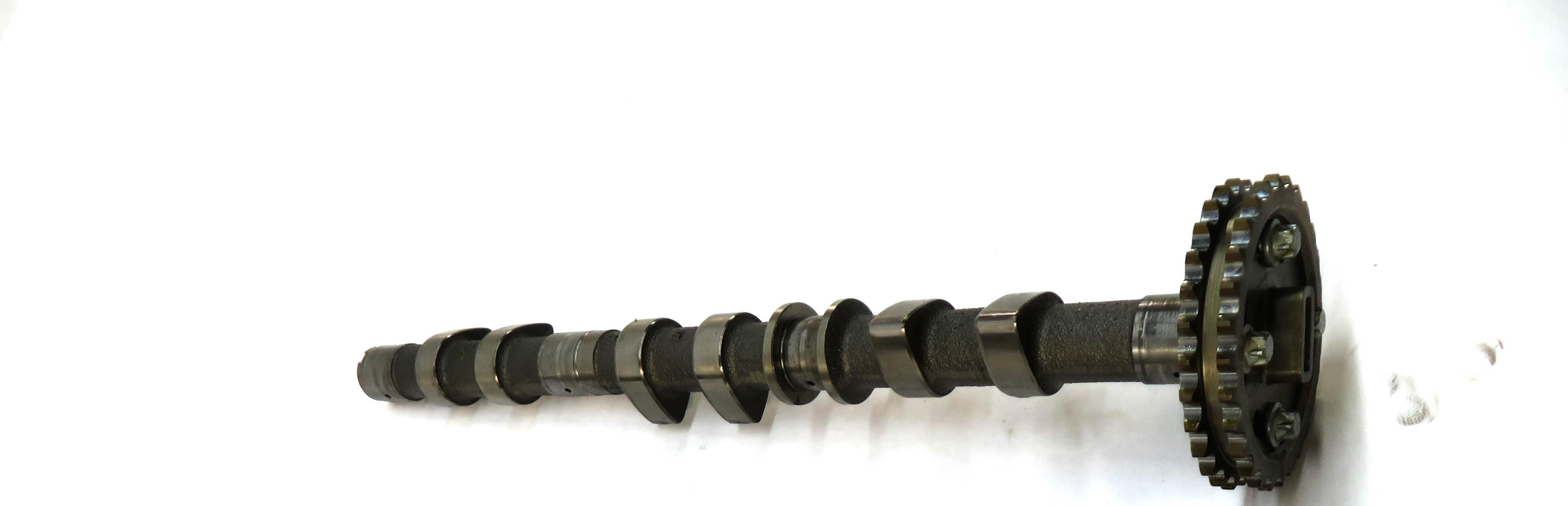 06-08 BOXSTER CAYMAN 987 2.7L LEFT CYLINDER HEAD EXHAUST CAMSHAFT & TIMING GEAR — exact item pictured