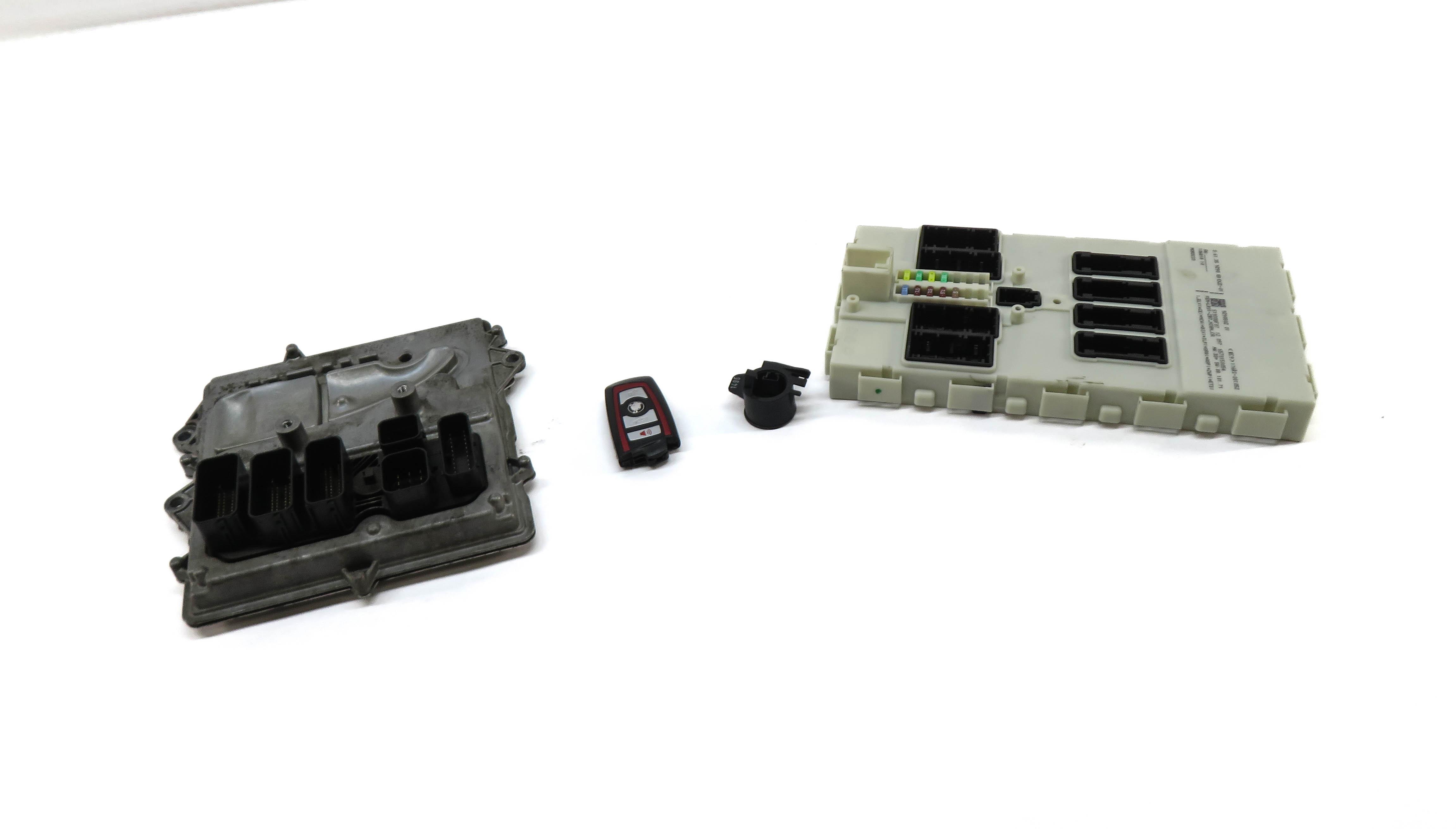 12 BMW 335I SEDAN (F30) 3.0T N55 ECM DME IMMOBILIZER MODULE KEY FOB IGNITION SET — exact item pictured