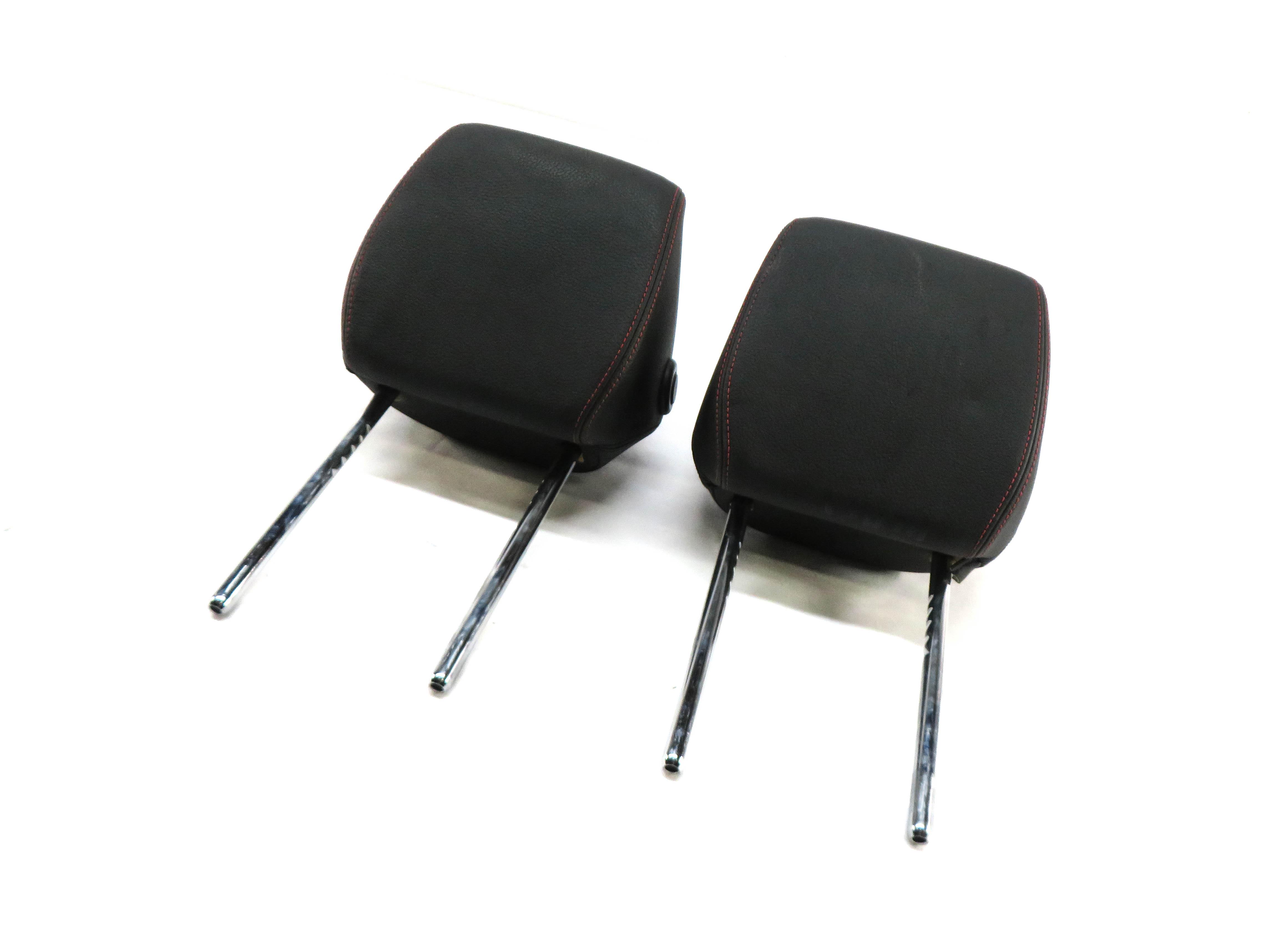 2012 BMW 335i (F30) FRONT LEFT & RIGHT SEAT HEADREST SET/2 (BLACK w/ RED TRIM) — exact item pictured