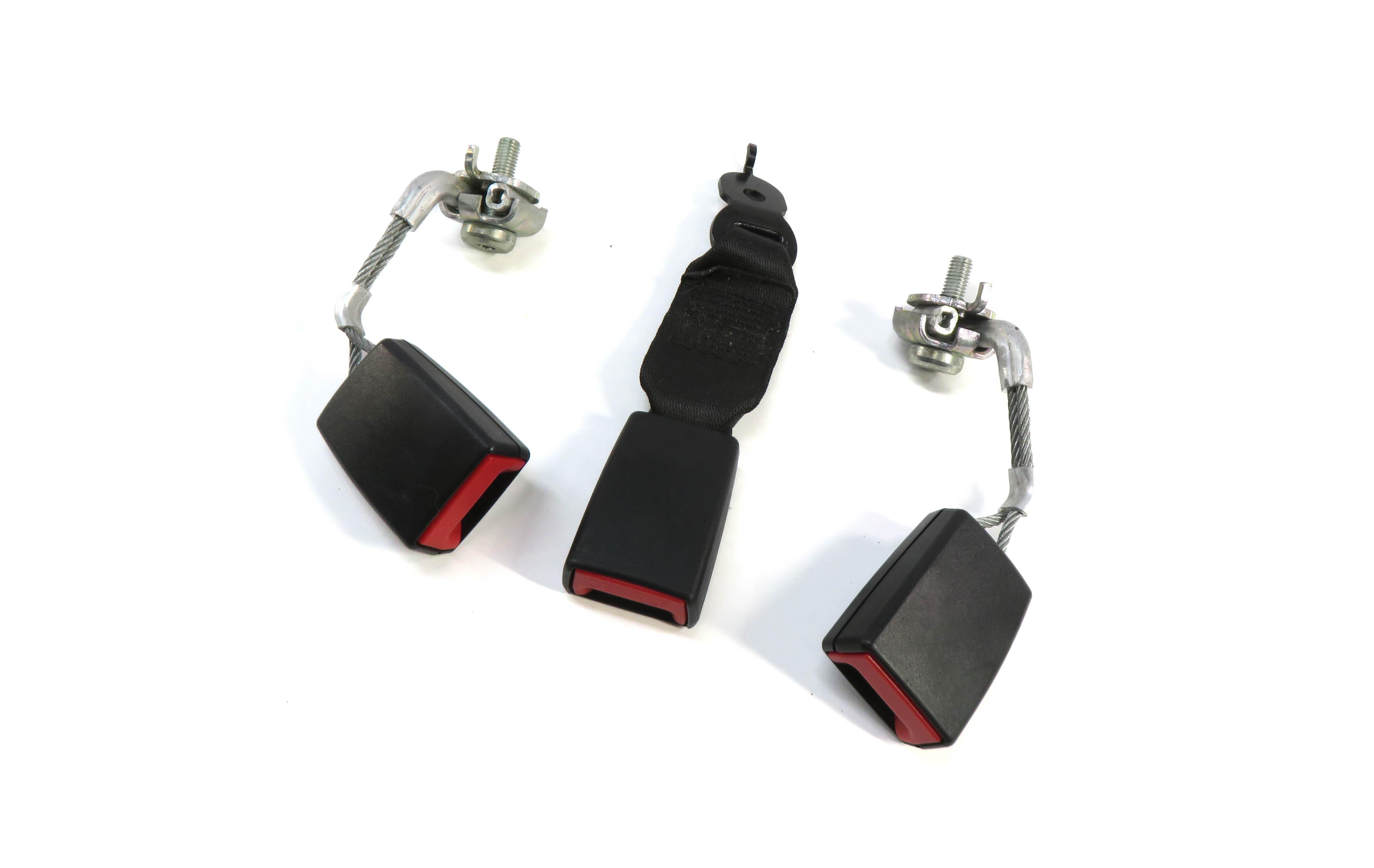 2011 BMW 535i F10 REAR LEFT RIGHT CENTER SEATBELT BUCKLE RECEIVER SET/3 (BLACK) — exact item pictured