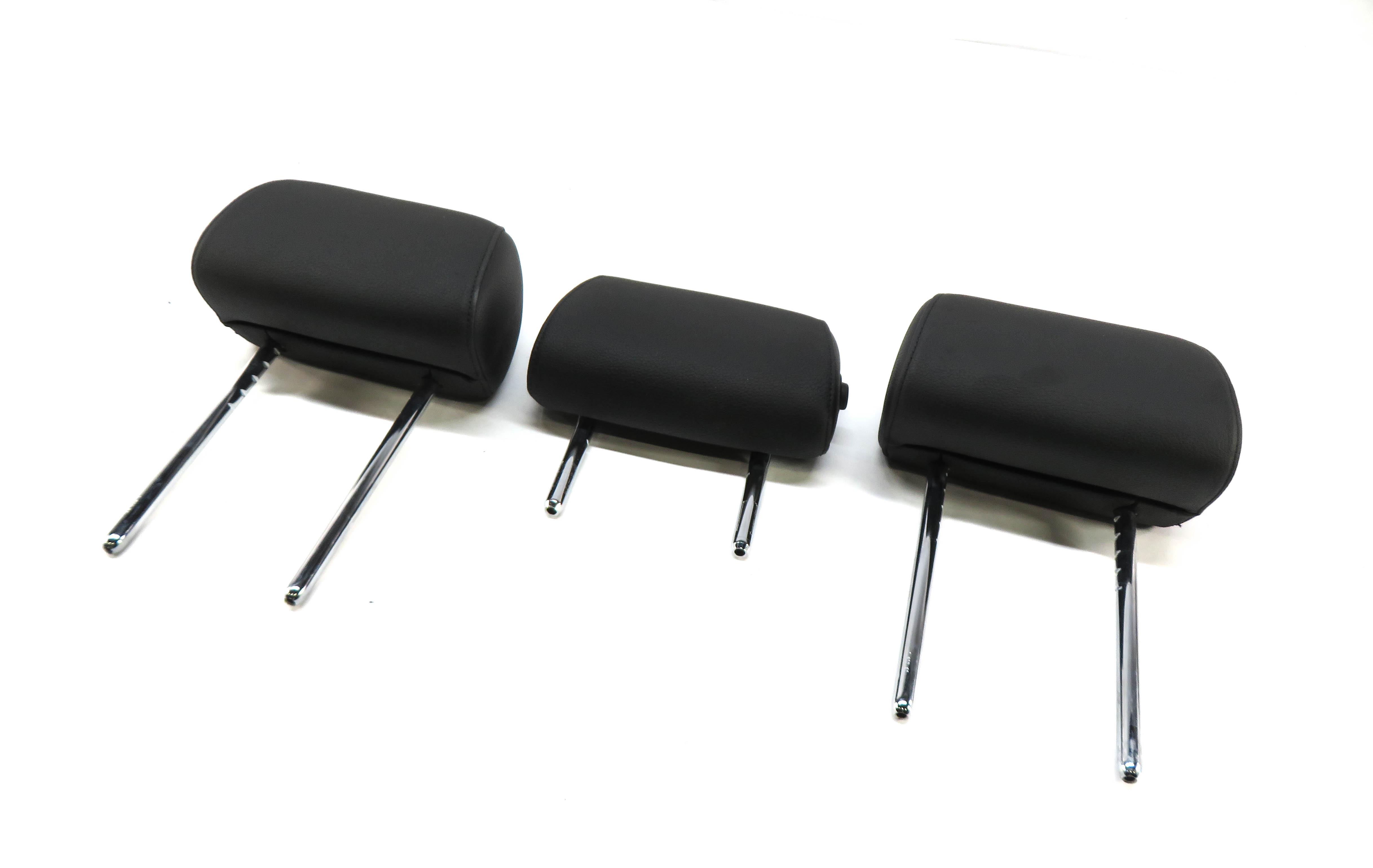 2011 BMW 535i (F10) REAR LEFT RIGHT CENTER SEAT HEADREST SET/3 (BLACK LEATHER) — exact item pictured
