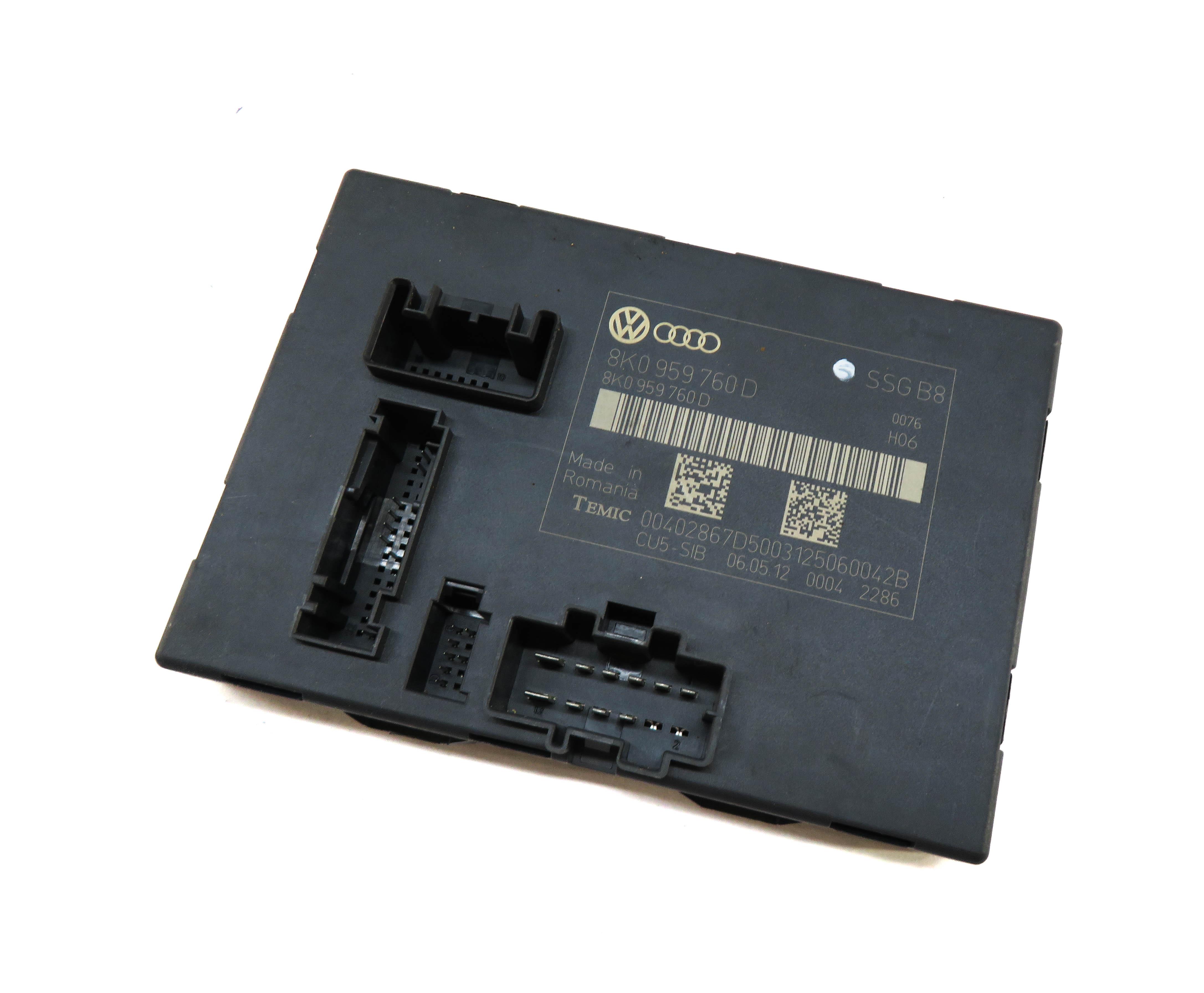 2013 AUDI A4 (B8 8K) FRONT LEFT DRIVER SEAT CONTROL MODULE 8K0959760D — exact item pictured