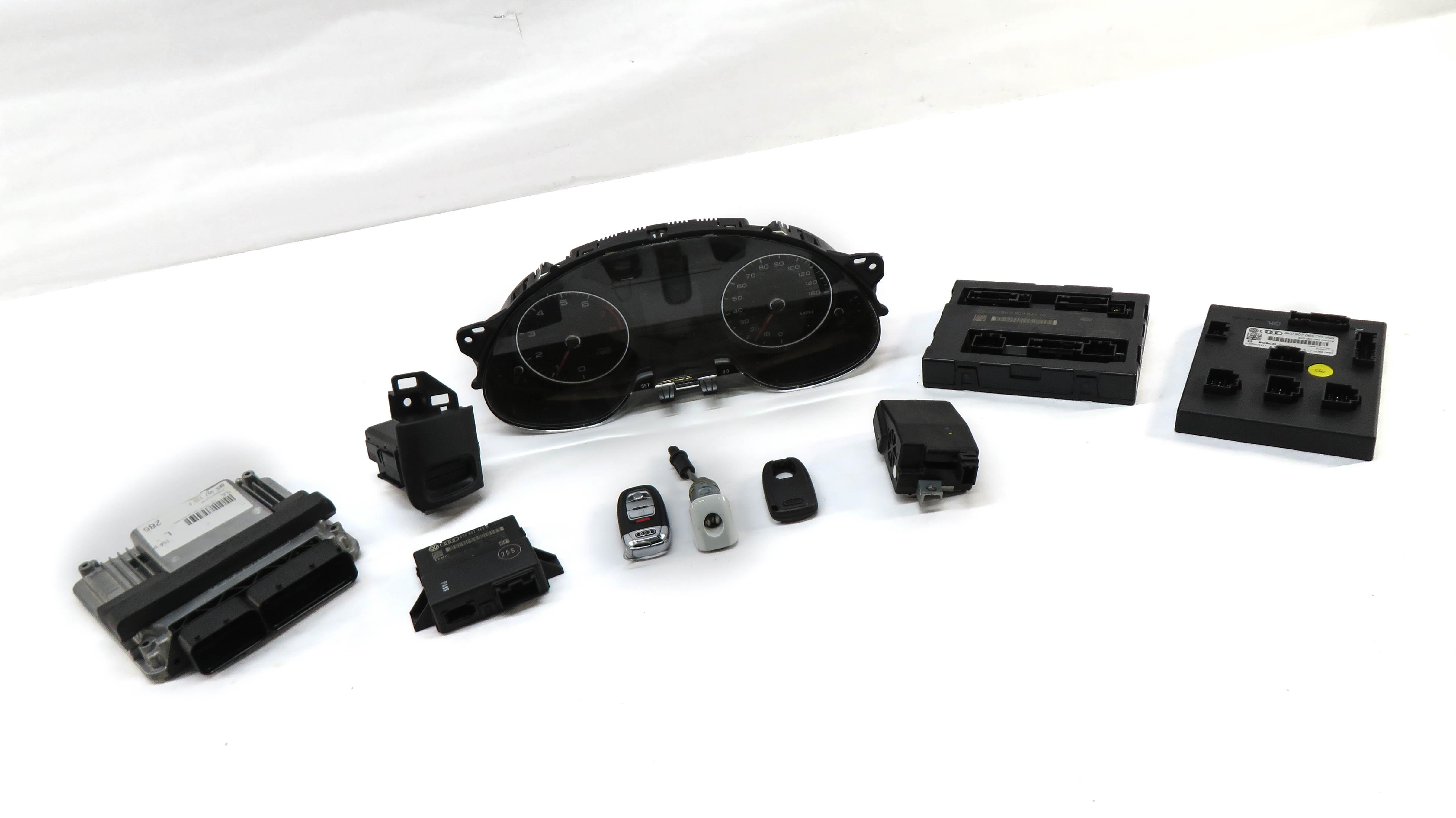 2013 AUDI A4 (B8 8K) 2.0L CPMA TURBO ENGINE ECM BCM IMMOBILIZER MODULE KEY SET — exact item pictured