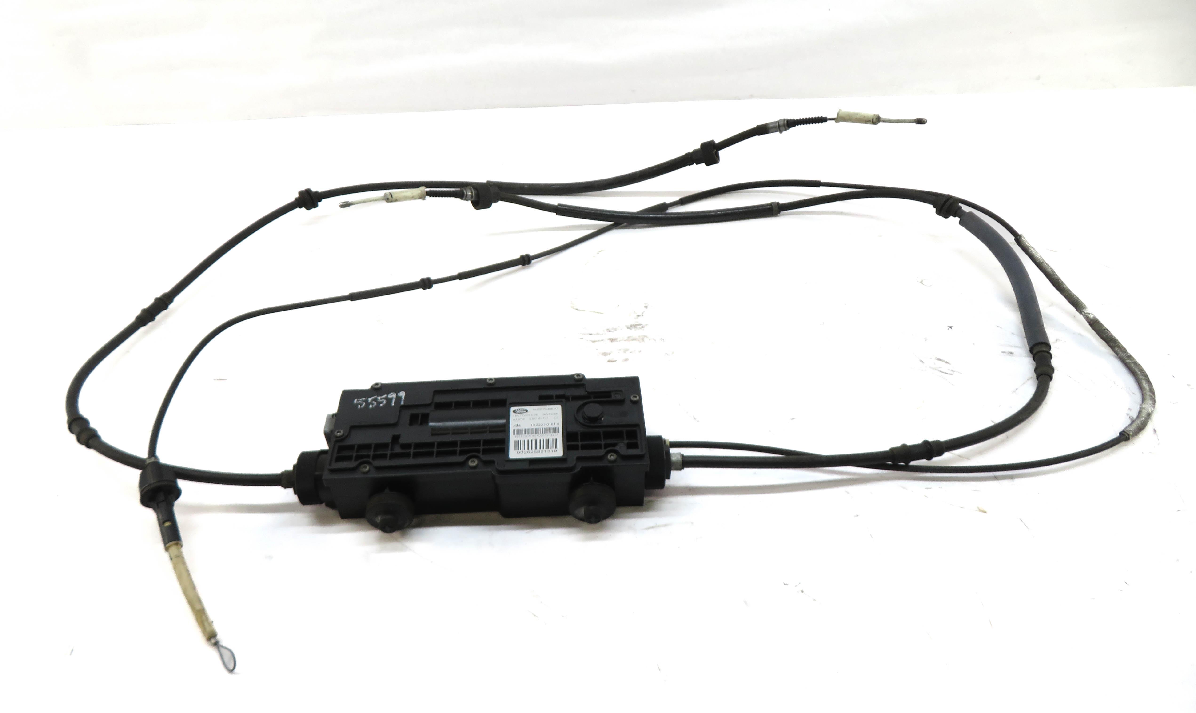 2012 RANGE ROVER SPORT (L320) EMERGENCY HILL PARKING BRAKE ACTUATOR w/ CABLES — exact item pictured