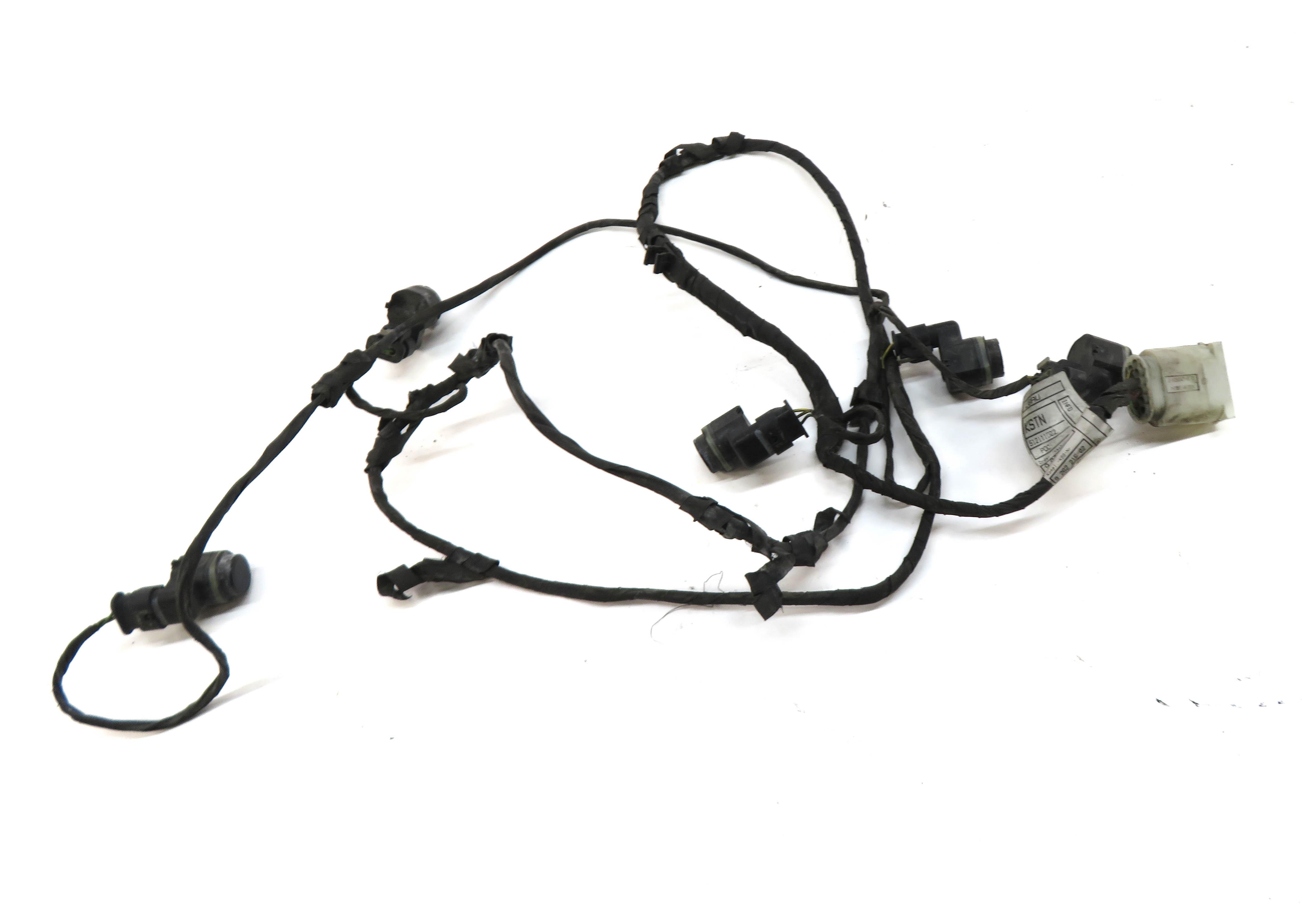 2013 BMW ACTIVE HYBRID 7 F04 FRONT PARKING PDC SENSOR SET/5 BLACK & WIRE HARNESS — exact item pictured