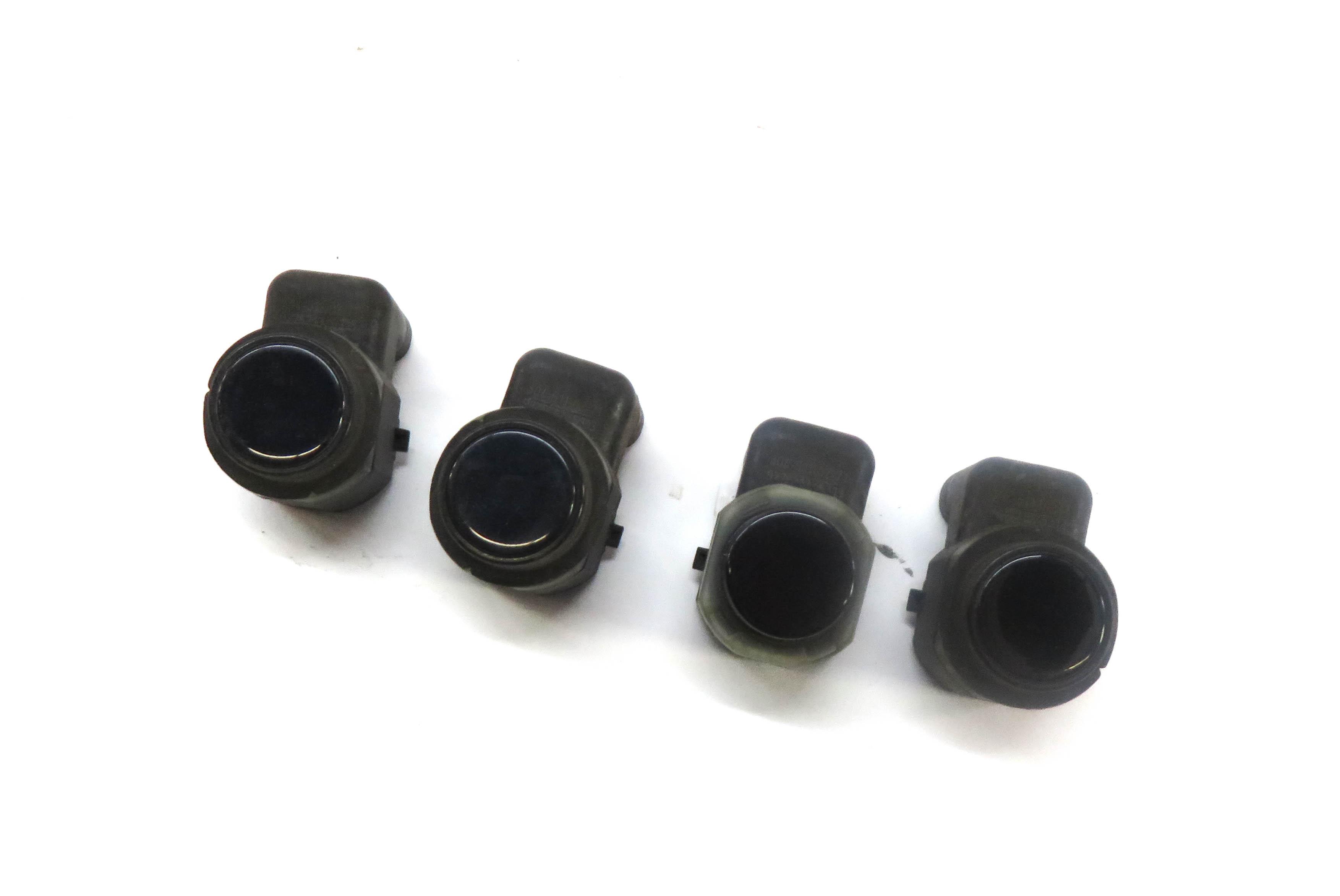 13 BMW ACTIVE HYBRID 7 F04 REAR PARKING PDC SENSOR SET/4 (BLACK) w/ WIRE HARNESS — exact item pictured