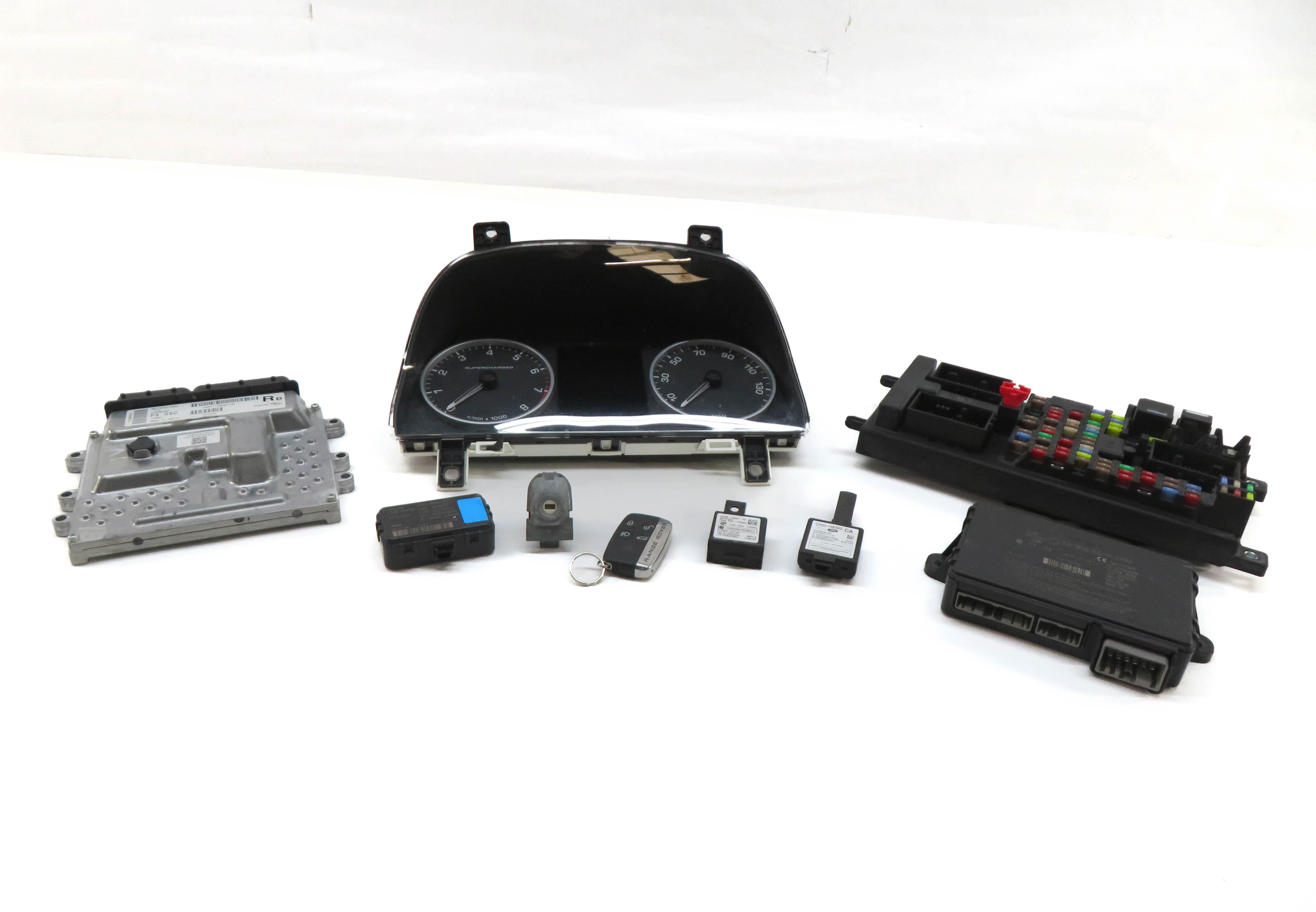 12-13 RANGE ROVER SPORT (L320) 5.0L SUPERCHARGED ENGINE ECM BCM MODULE KEY SET — exact item pictured