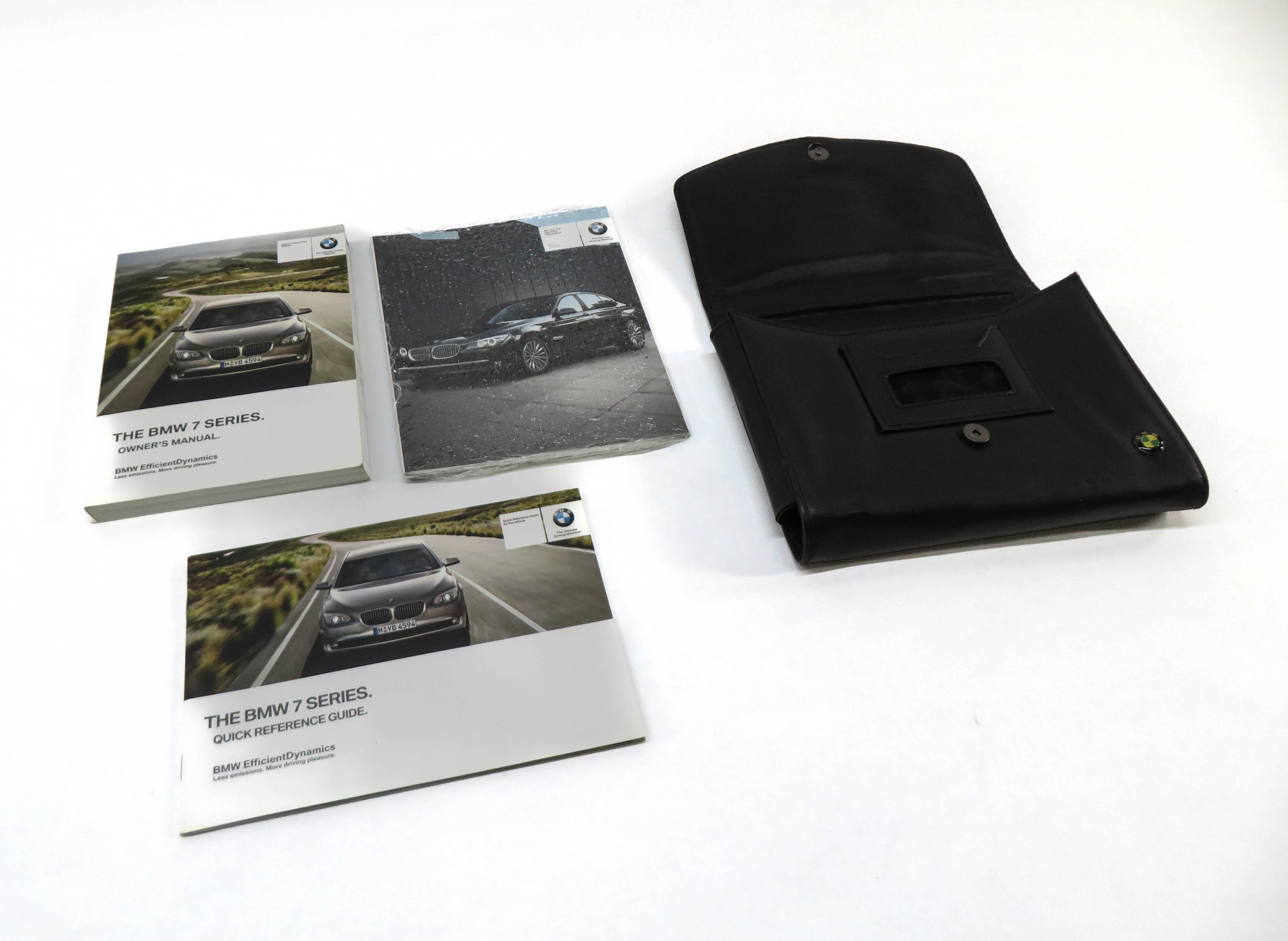 2012 BMW 740Li (F01) OWNERS MANUAL BOOKLET SET/3 w/ CARRYING CASE — exact item pictured