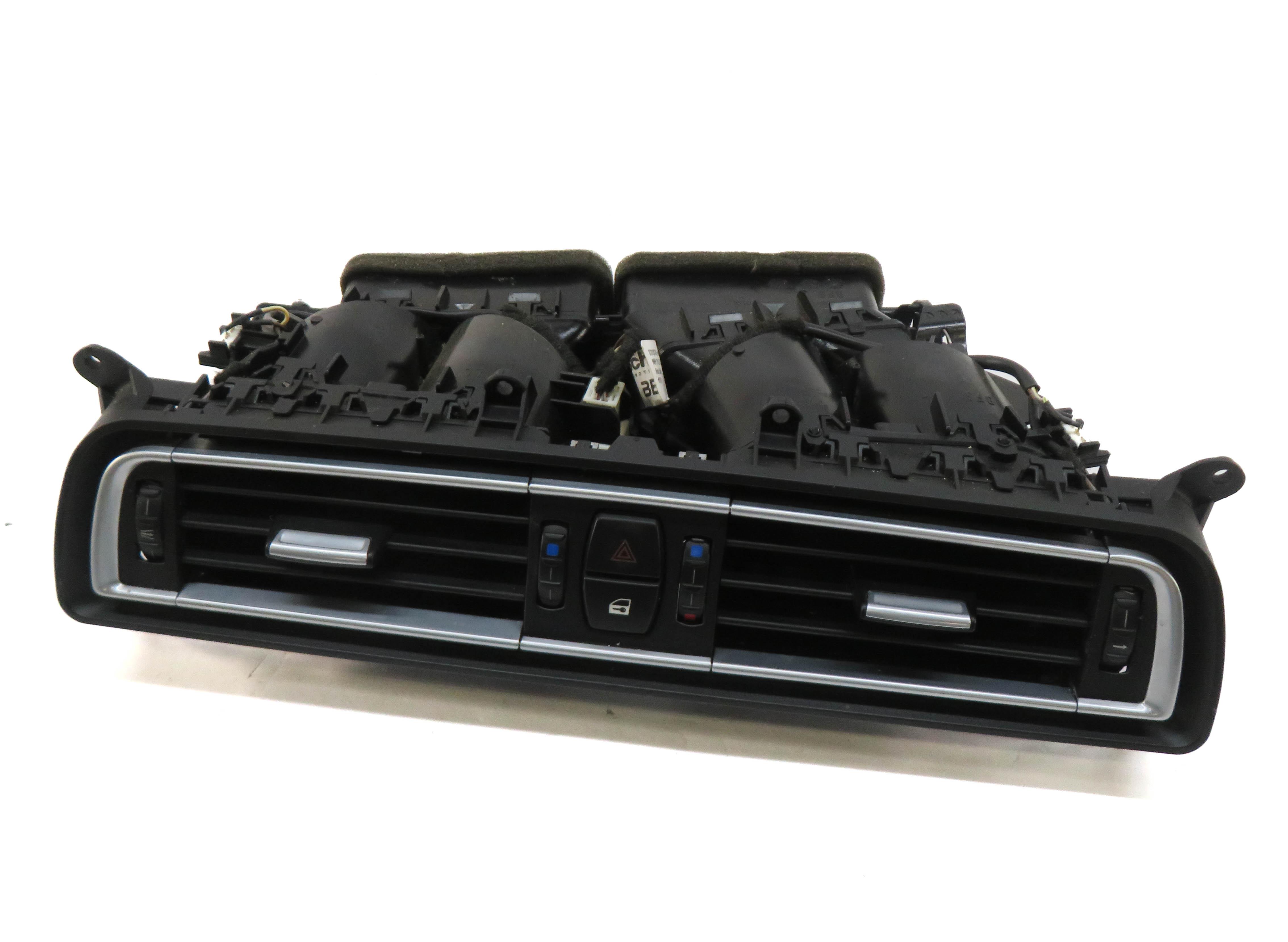 2012 BMW 740Li (F01) FRONT CENTER DASH A/C HEATER DUAL AIR VENT (BLACK & SILVER) — exact item pictured