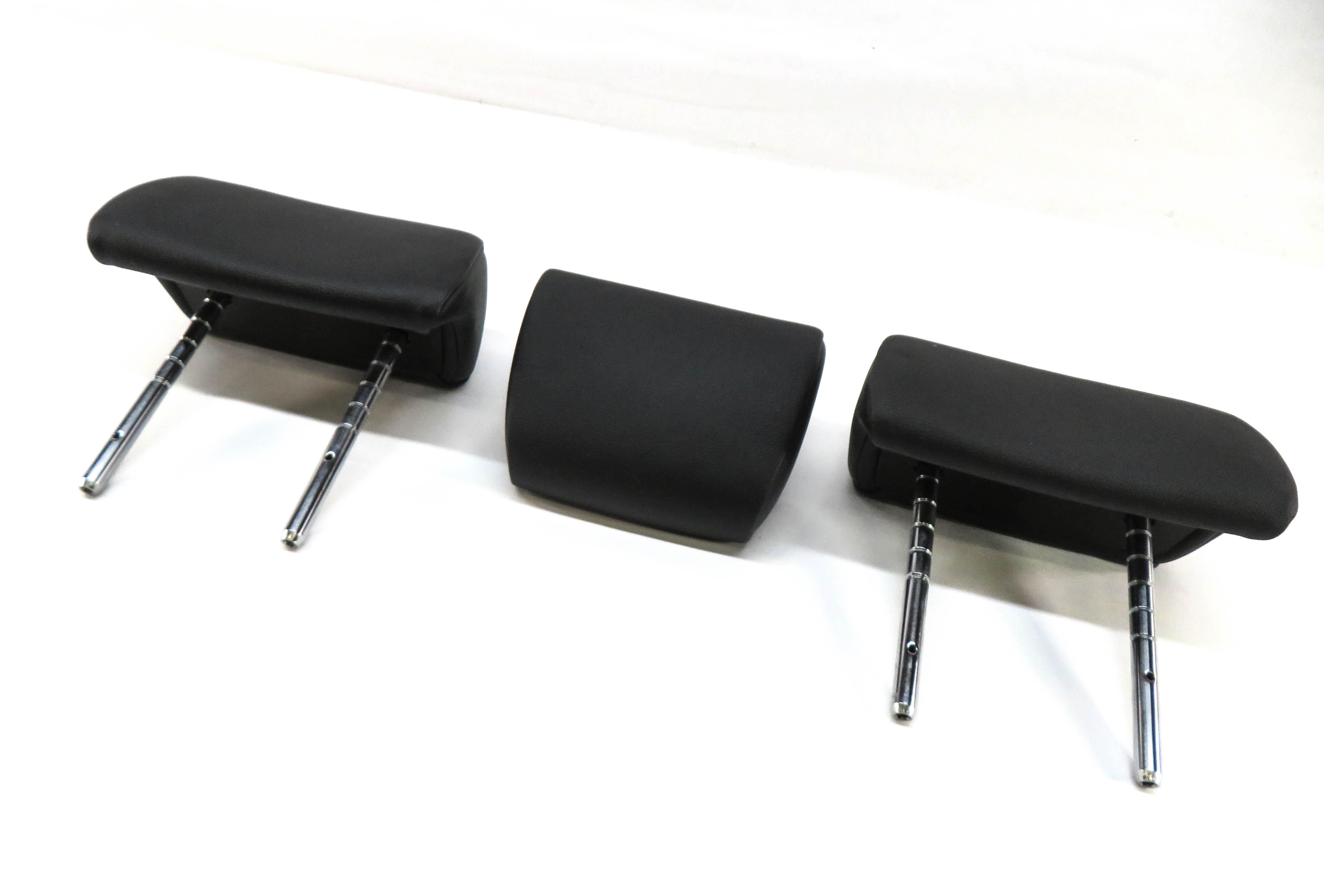 2012 BMW 740Li F01 REAR LEFT RIGHT CENTER HEADREST SET/3 (BLACK DAKOTA LEATHER) — exact item pictured