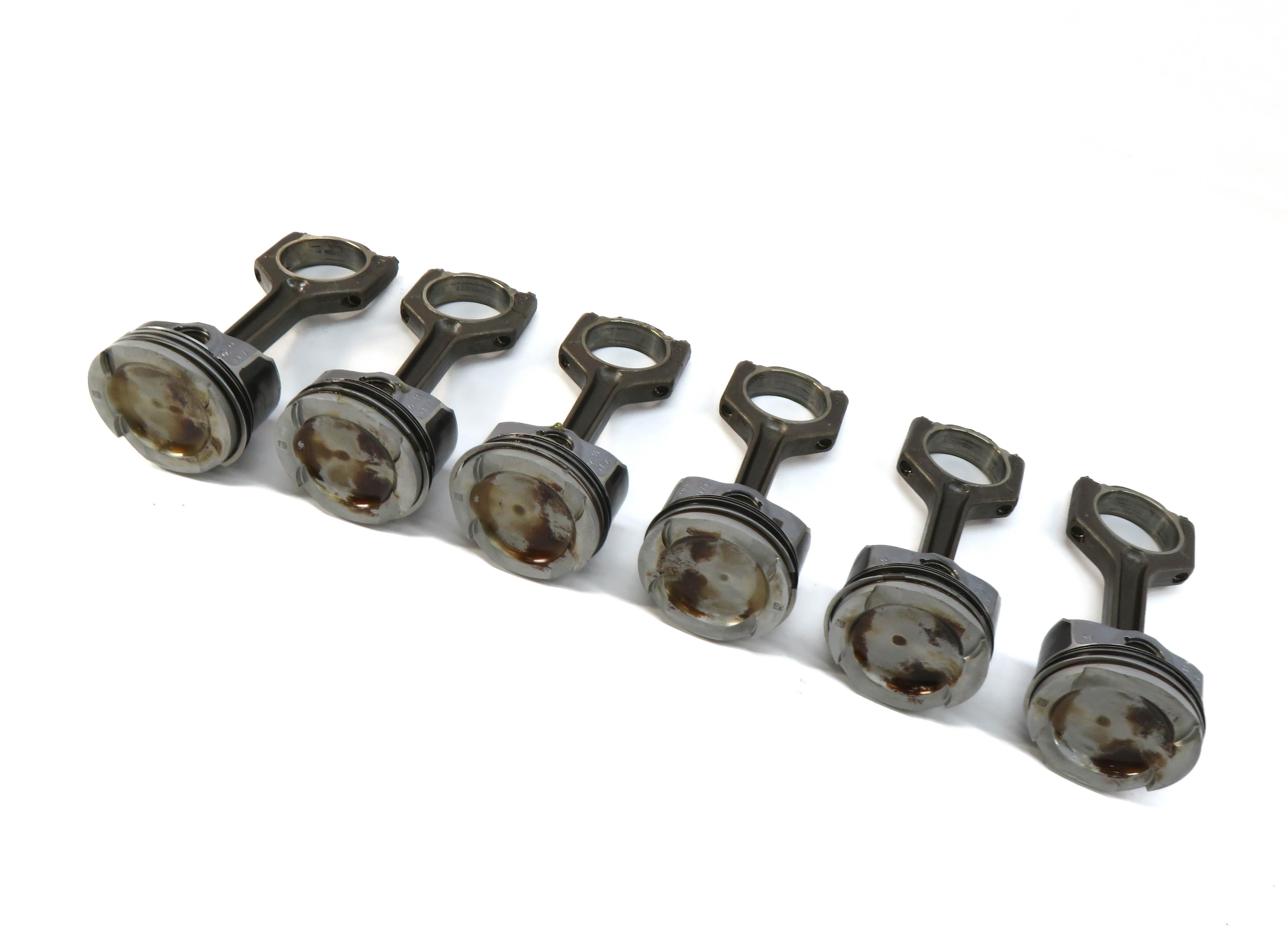 11-16 BMW 335i 740i Z4 (E90 F01 E89) 3.0L N54 TURBO PISTON CONNECTING ROD SET/6 — exact item pictured