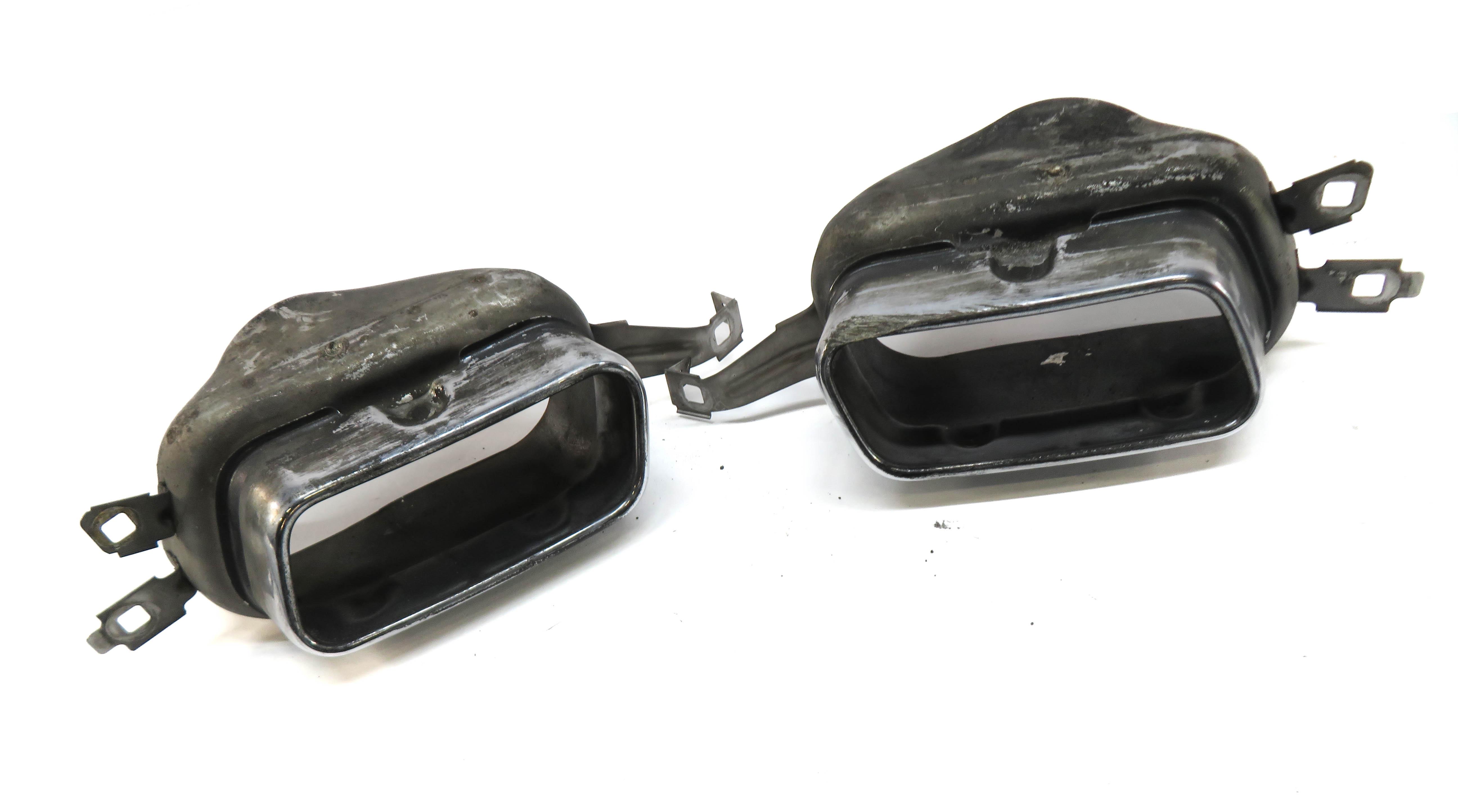 2012 BMW 740Li F01 3.0T 3.0L N54 EXHAUST MUFFLER METAL TIP SET/2 7195405 7195406 — exact item pictured