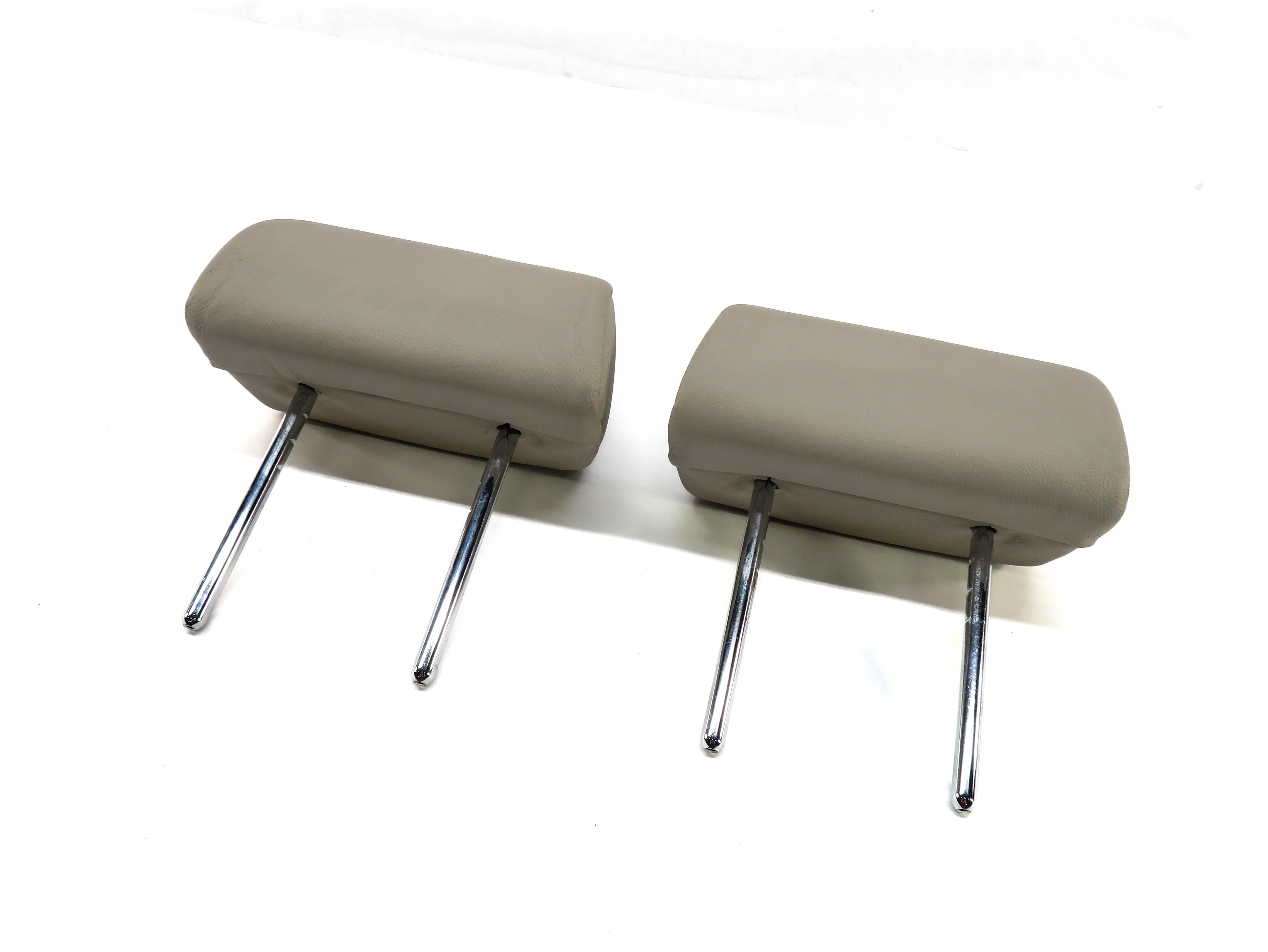 2012 BMW X5 (E70) LEFT & RIGHT REAR 2nd SECOND ROW SEAT HEADREST SET (OYSTER) — exact item pictured