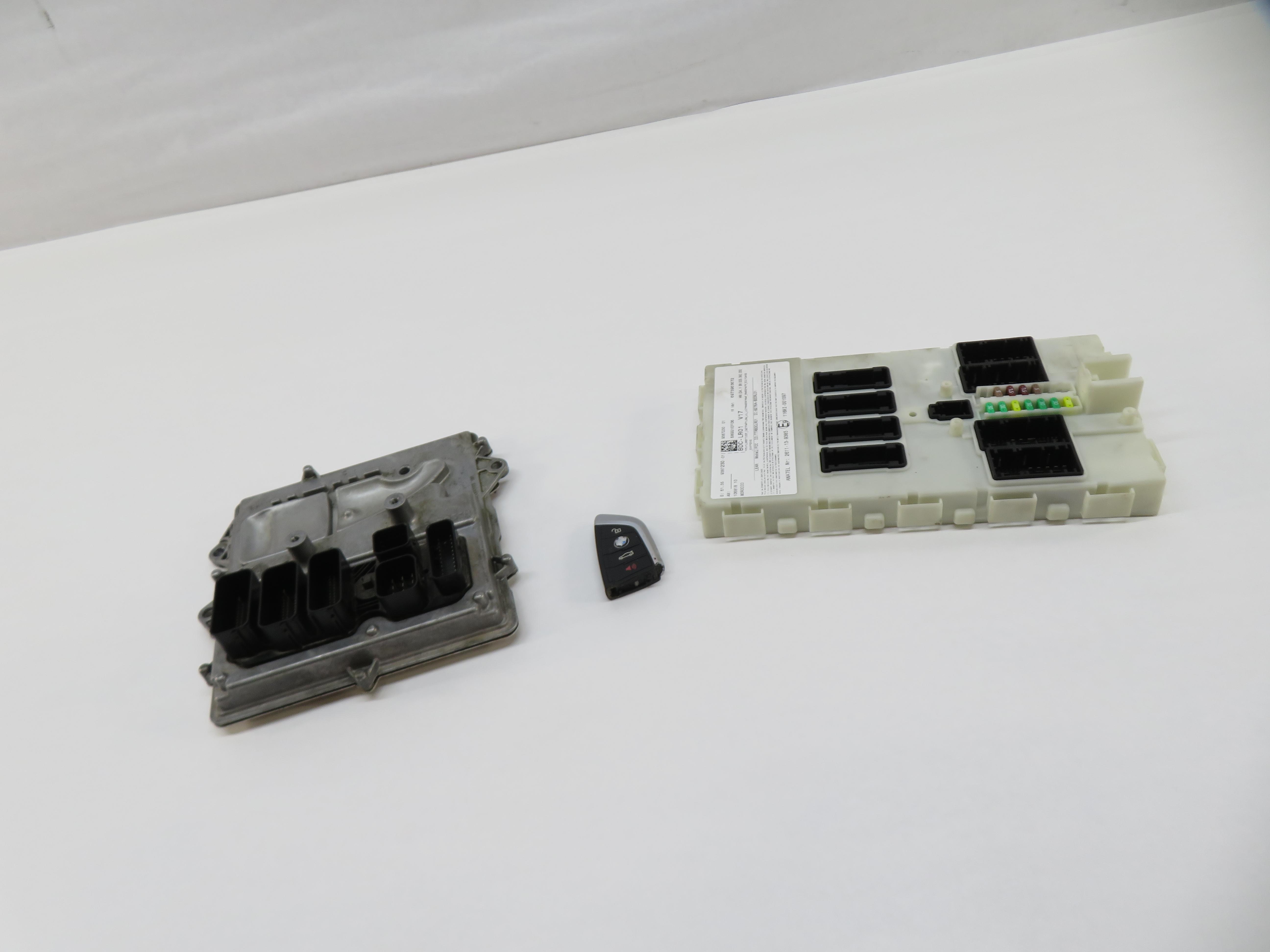 2016 BMW X5 (F15) 3.0L N55 TURBO ENGINE ECM DME BCM IMMOBILIZER MODULE KEY SET — exact item pictured