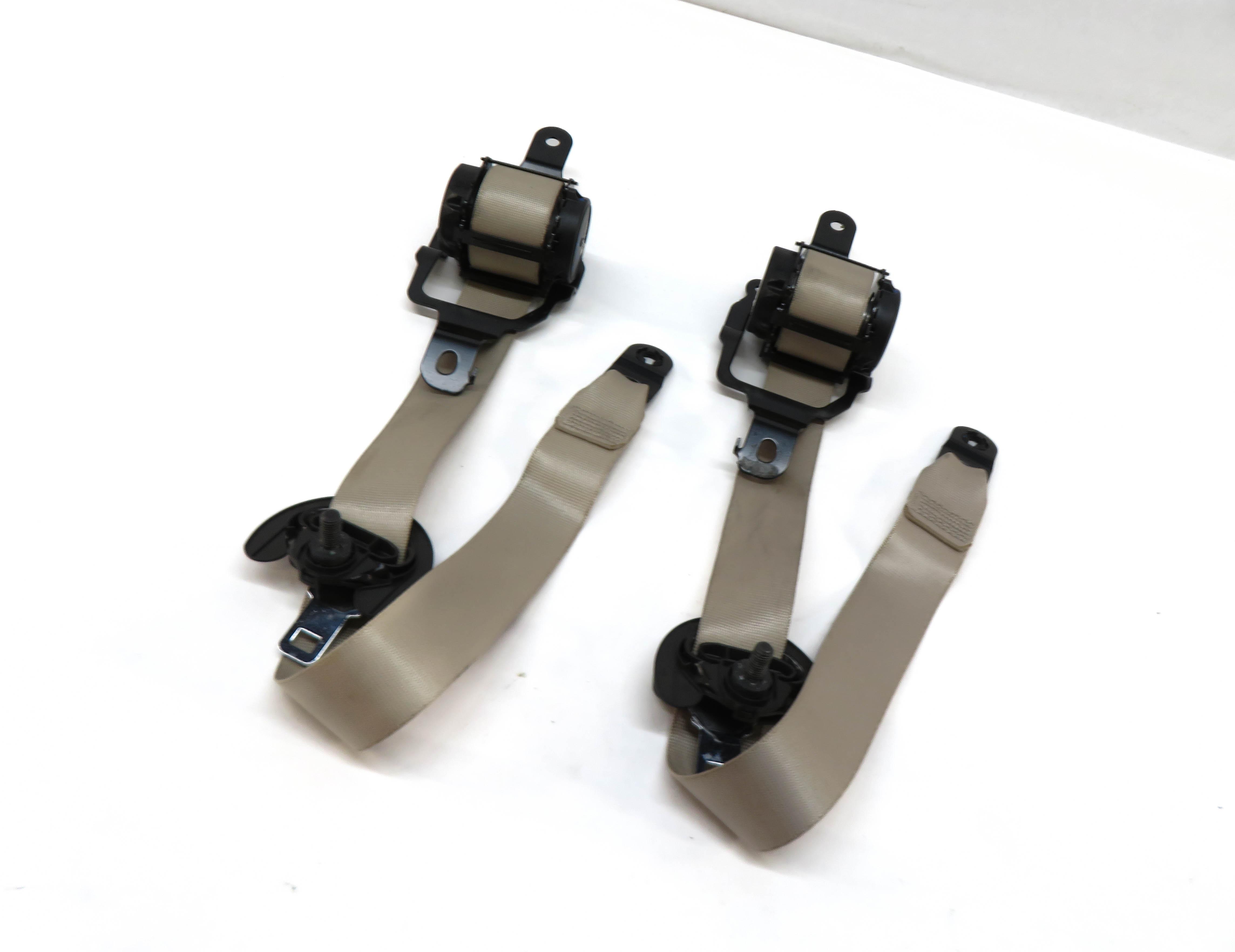 2016 BMW X5 (F15) LEFT & RIGHT REAR 2nd ROW SEAT SEATBELT RETRACTOR SET (BEIGE) — exact item pictured