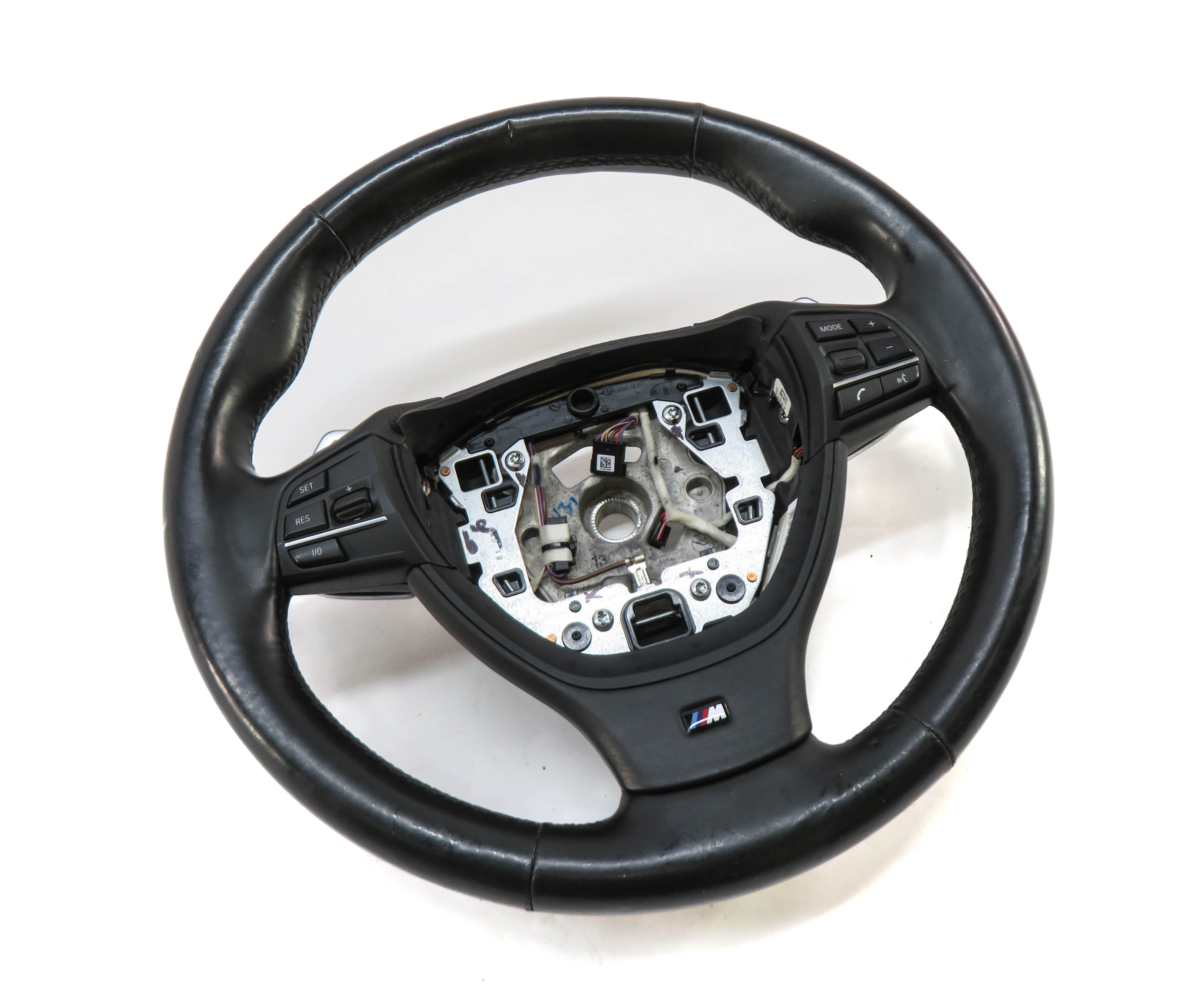 09-17 BMW 5 6 7 (F01 F02 F07 F10 F12) M SPORT HEATED STEERING WHEEL w/ PADDLES — exact item pictured