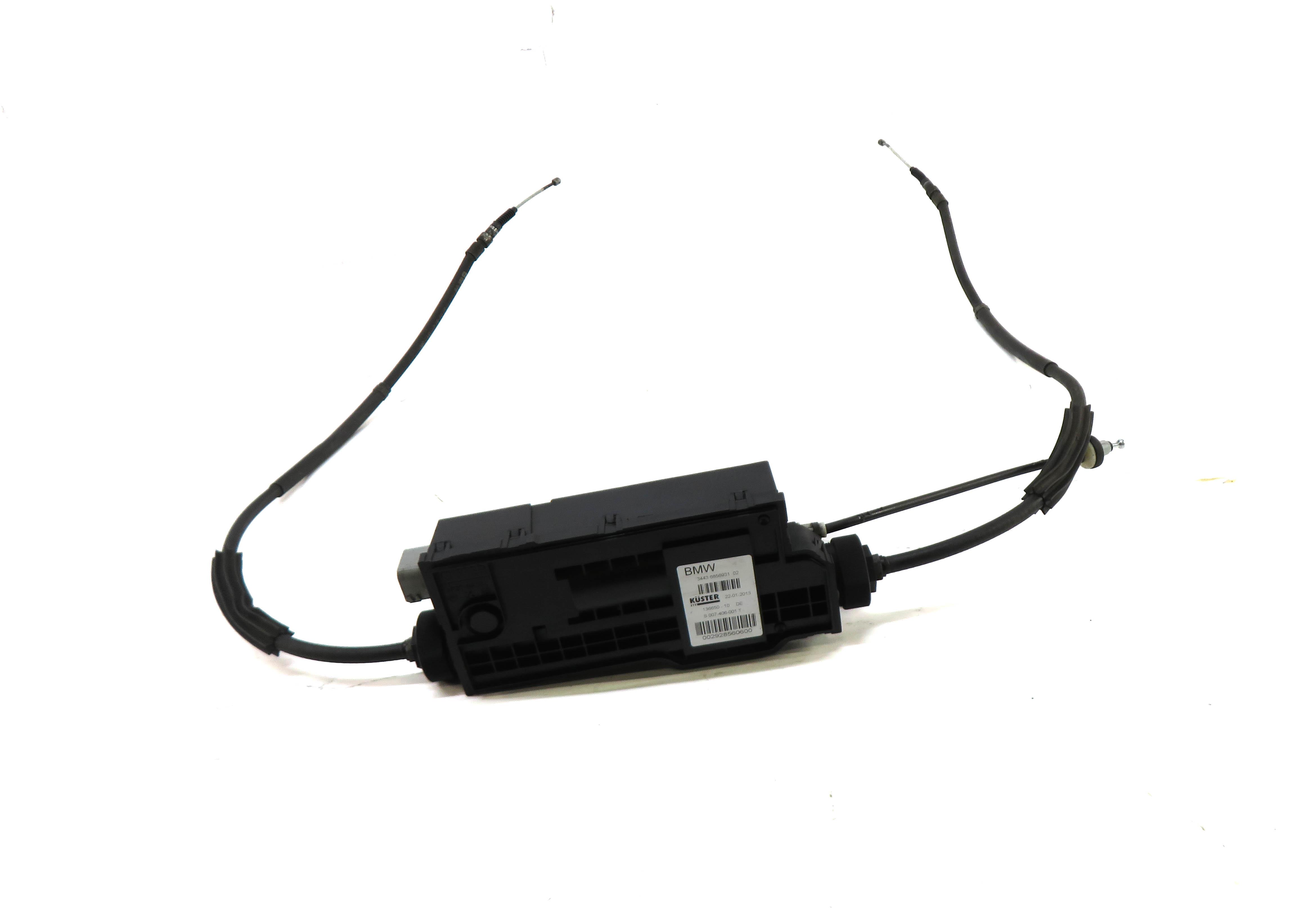 2013 BMW 750i (F01) EMERGENCY PARKING BRAKE ACTUATOR MOTOR w/ CABLES — exact item pictured