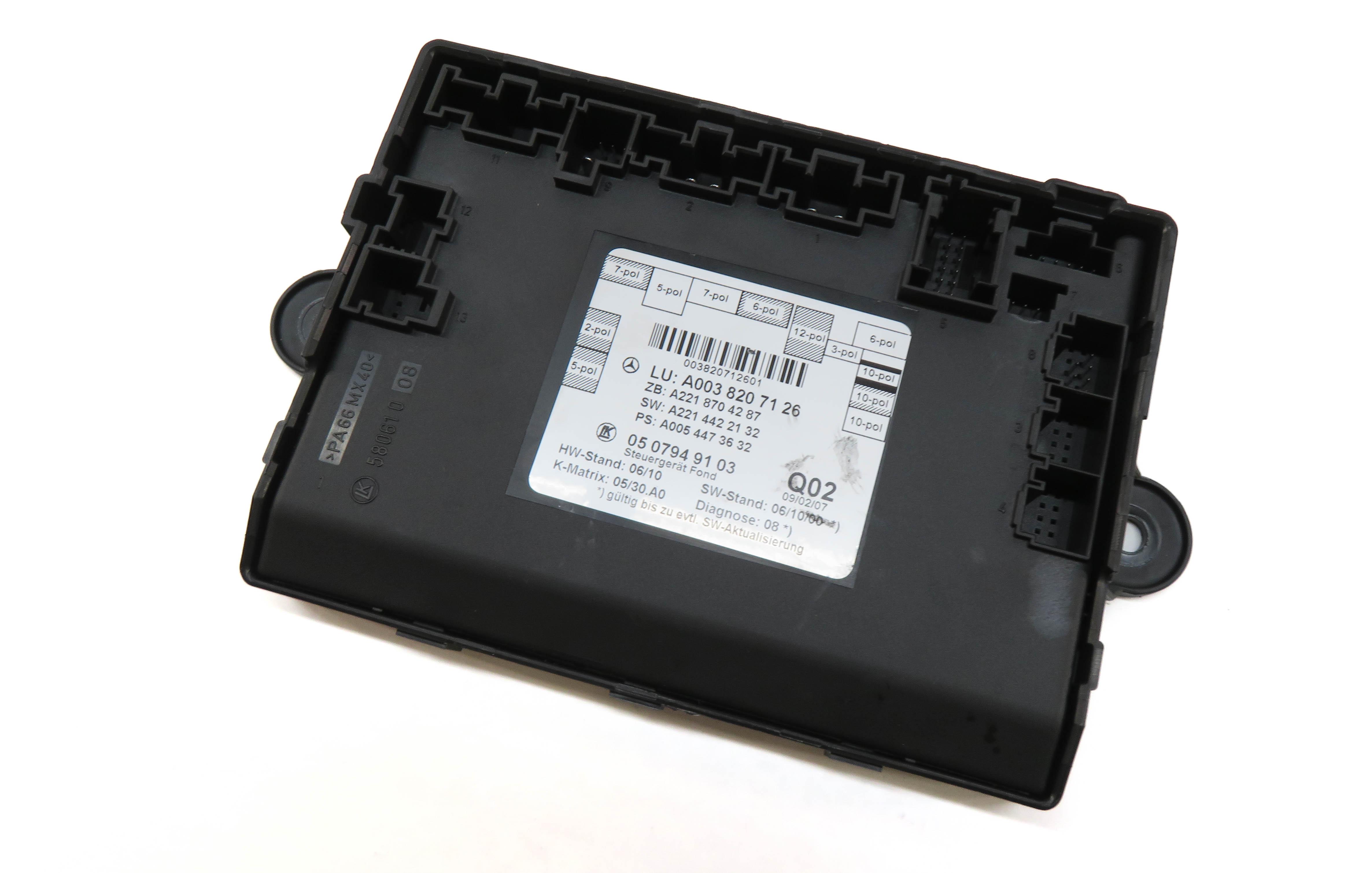 07-11 MERCEDES S63 S65 S400 S450 S550 S600 (W221) LEFT REAR DOOR CONTROL MODULE — exact item pictured