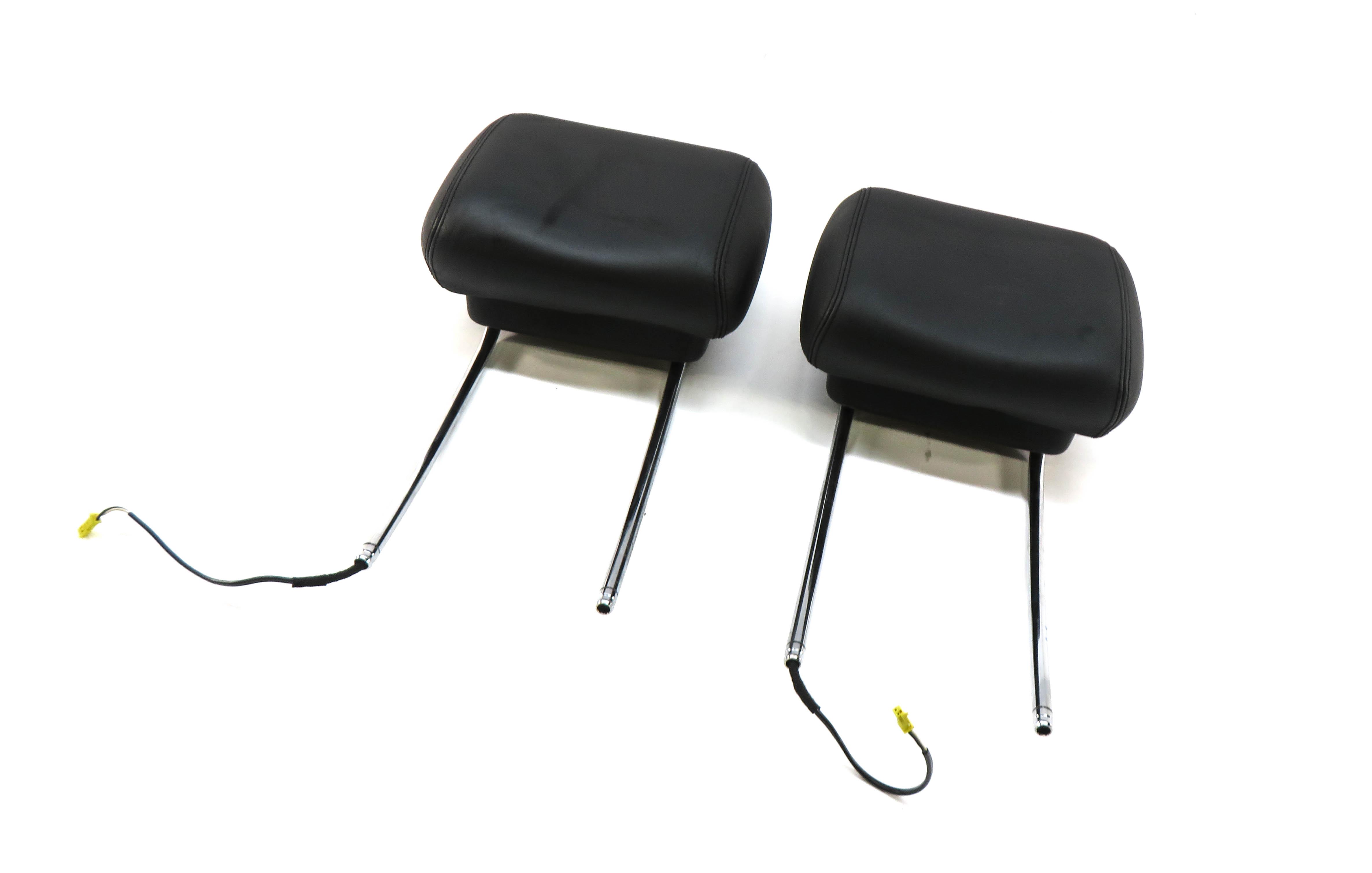 2007 MERCEDES S550 (W221) FRONT LEFT & RIGHT SEAT HEADREST SET-2 (BLACK LEATHER) — exact item pictured