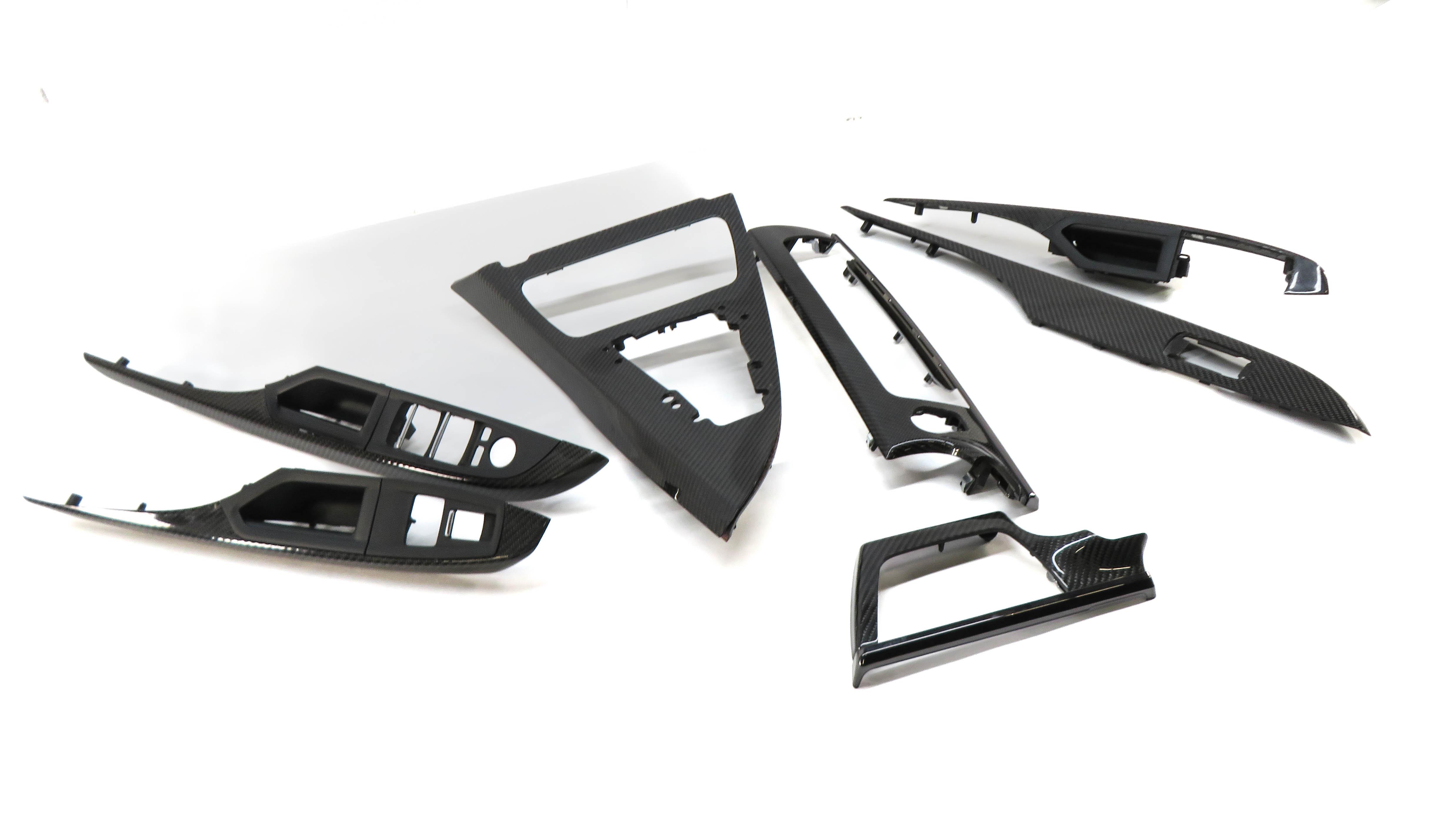 2014 BMW M6 ///M (F06) GRAN COUPE - DASH DOOR CONSOLE CARBON FIBER TRIM SET — exact item pictured
