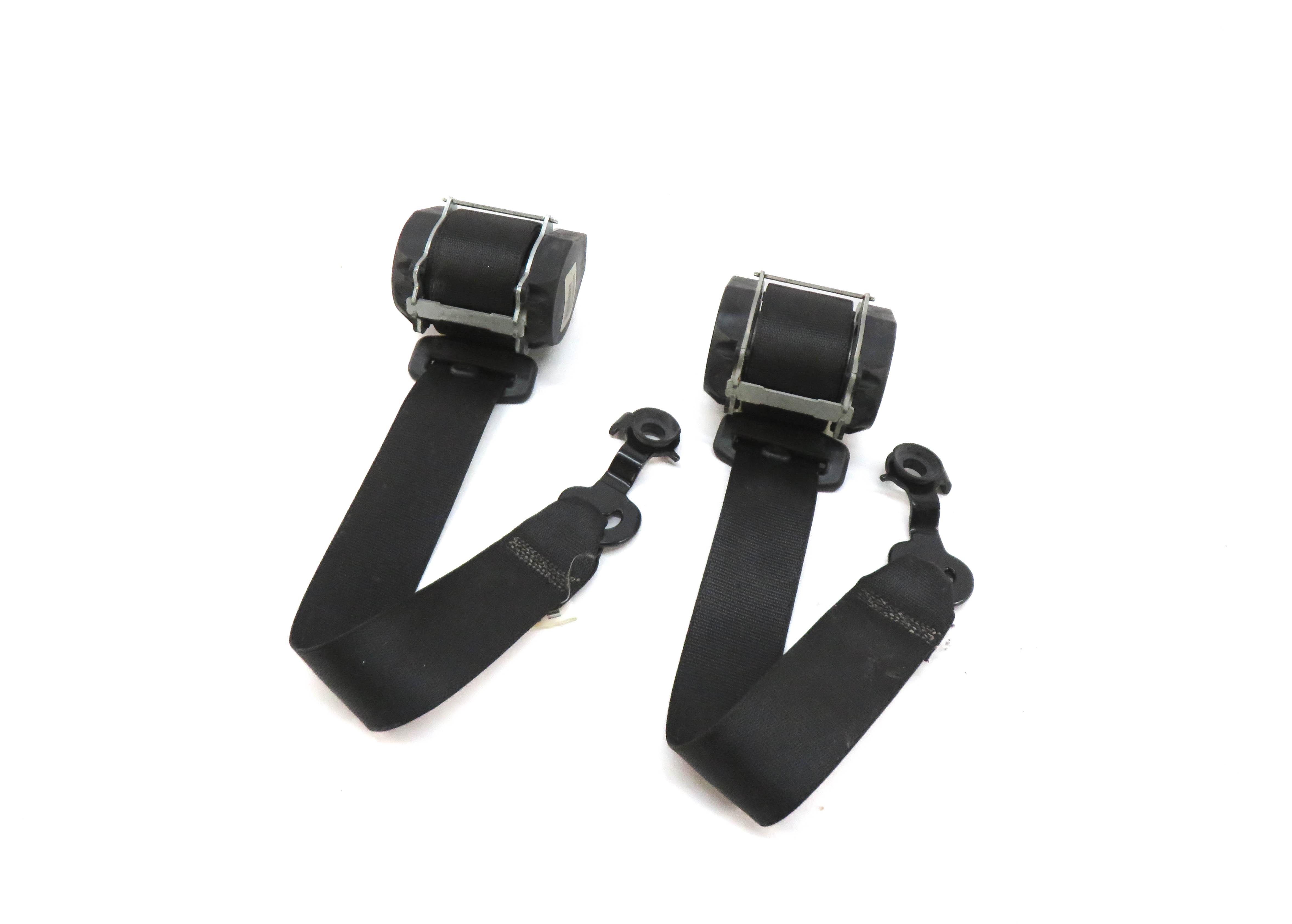 2007 BMW X5 (E70) LEFT & RIGHT REAR 3rd ROW SEAT SEATBELT RETRACTOR SET (BLACK) — exact item pictured
