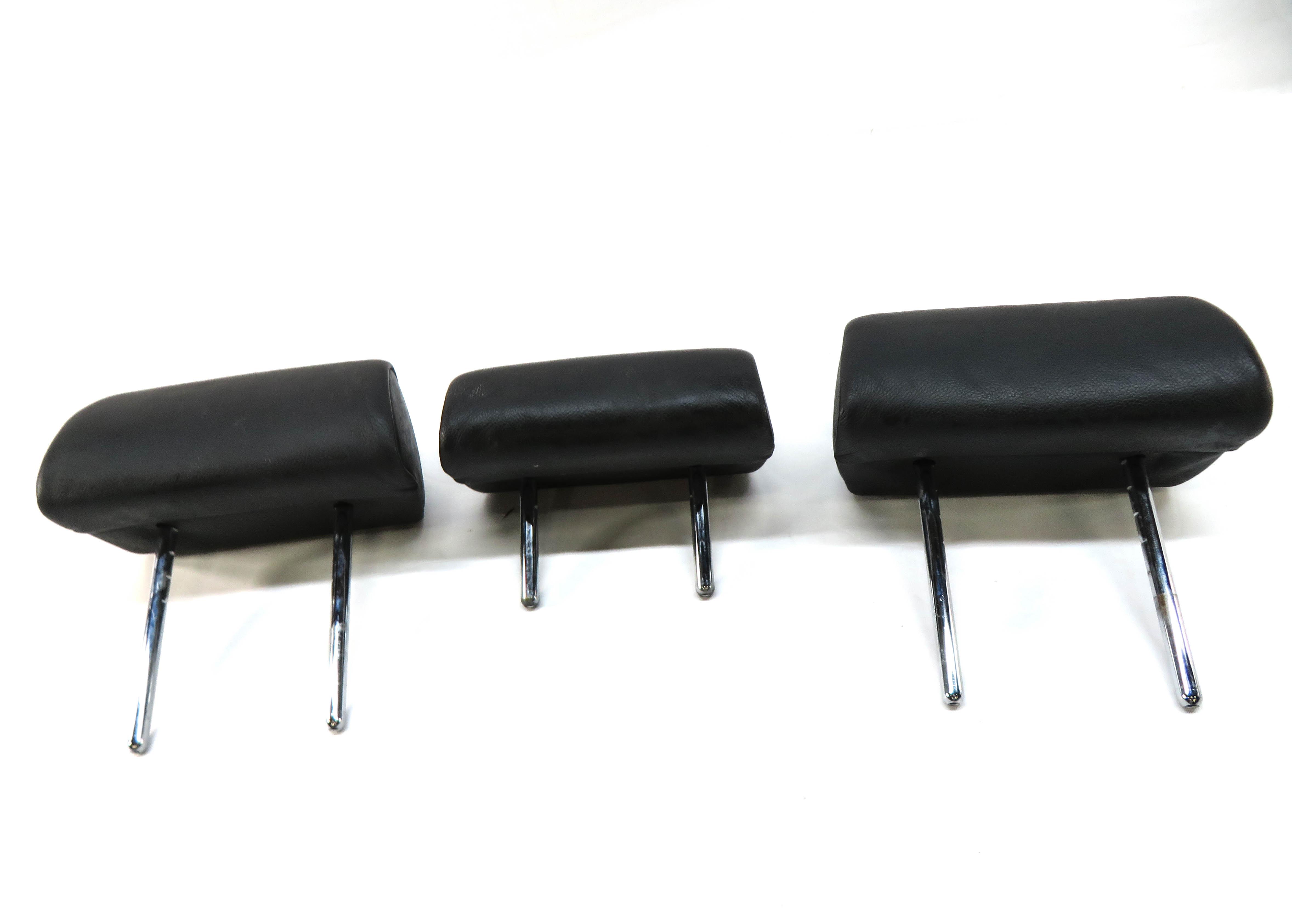 07 BMW X5 (E70) LEFT CENTER RIGHT REAR 2nd SECOND ROW SEAT HEADREST SET (BLACK) — exact item pictured