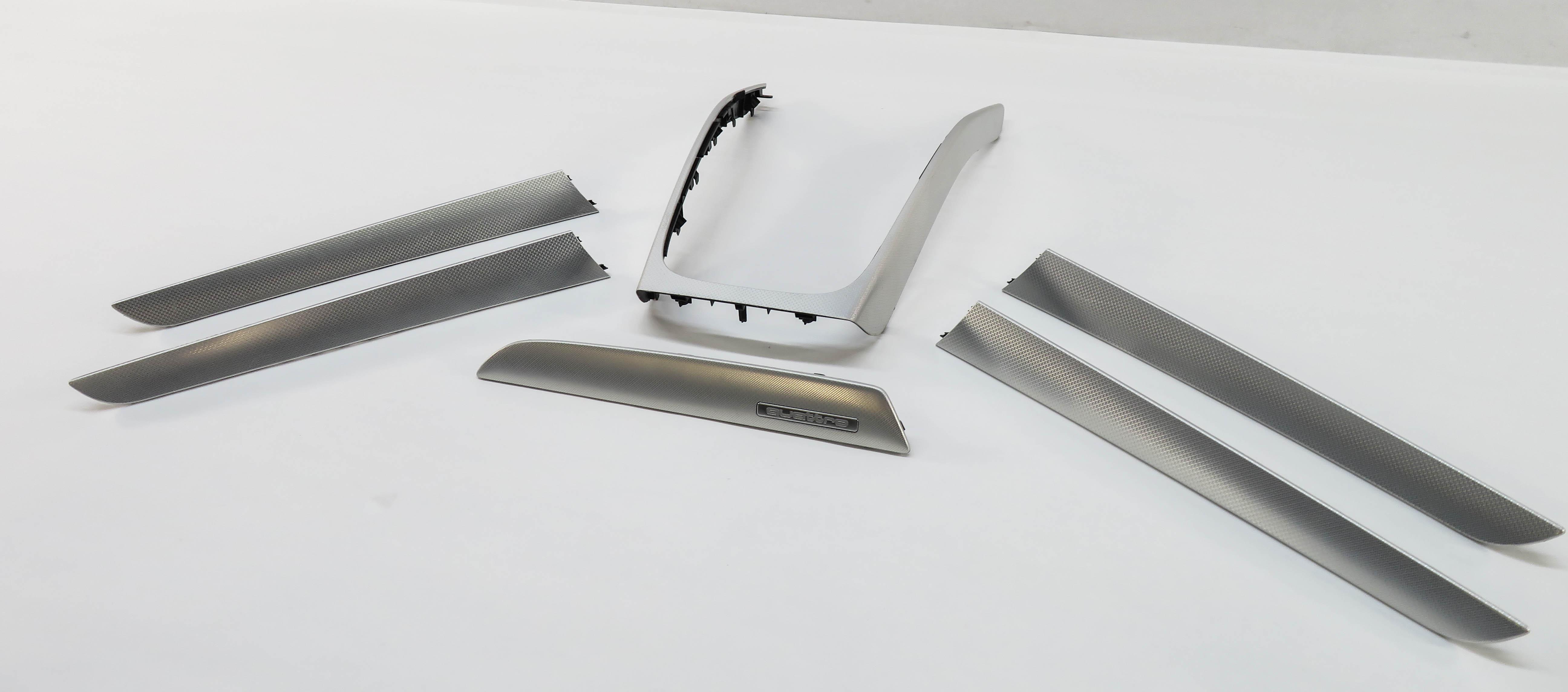 2012 AUDI A4 (B8 8K) DASH DOOR CONSOLE ALUMINUM FISH SCALE TRIM PANEL SET — exact item pictured