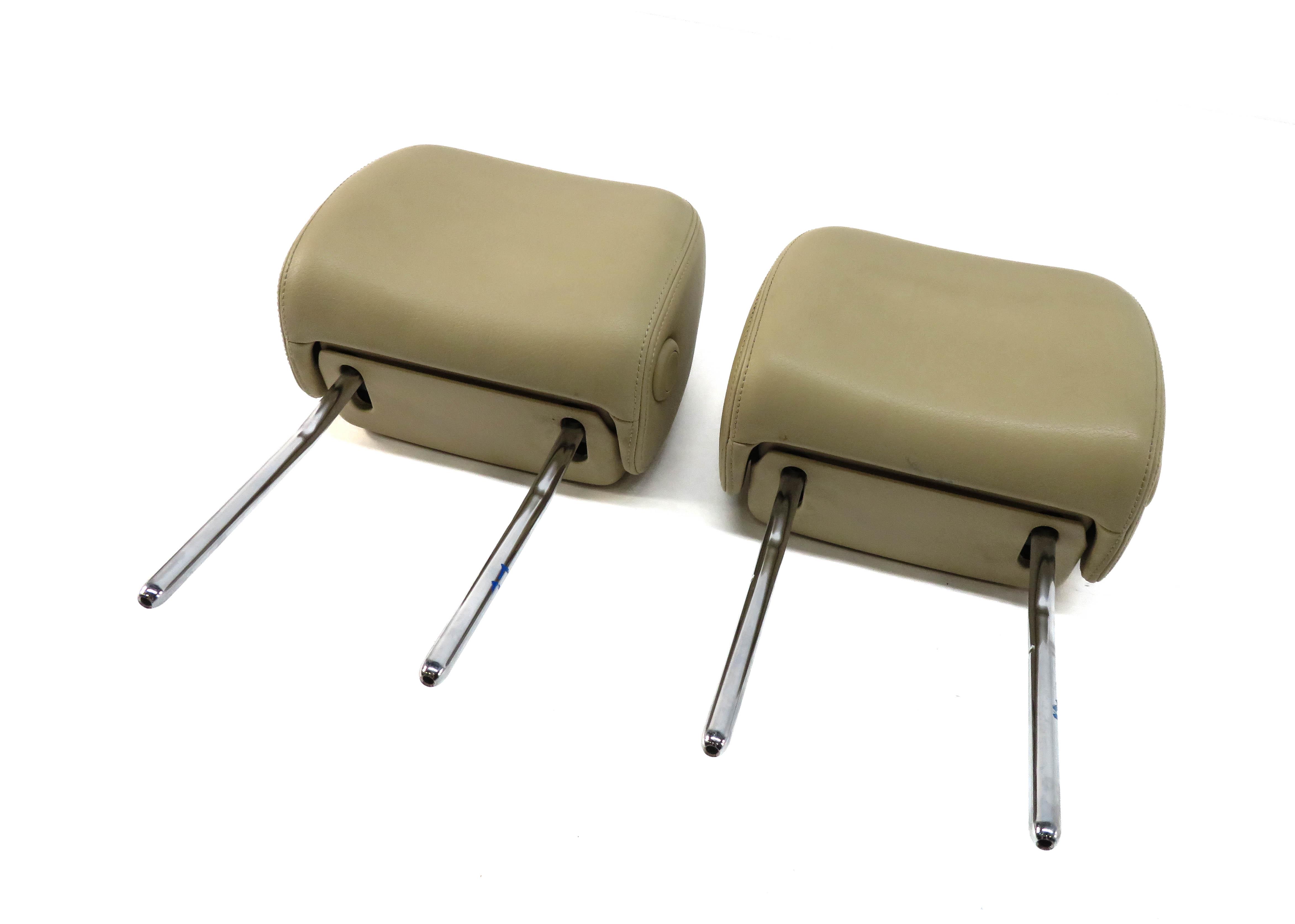 2012 AUDI A7 (C7 4G8) FRONT LEFT & RIGHT SEAT HEADREST SET-2 (VELVET BEIGE VD) — exact item pictured