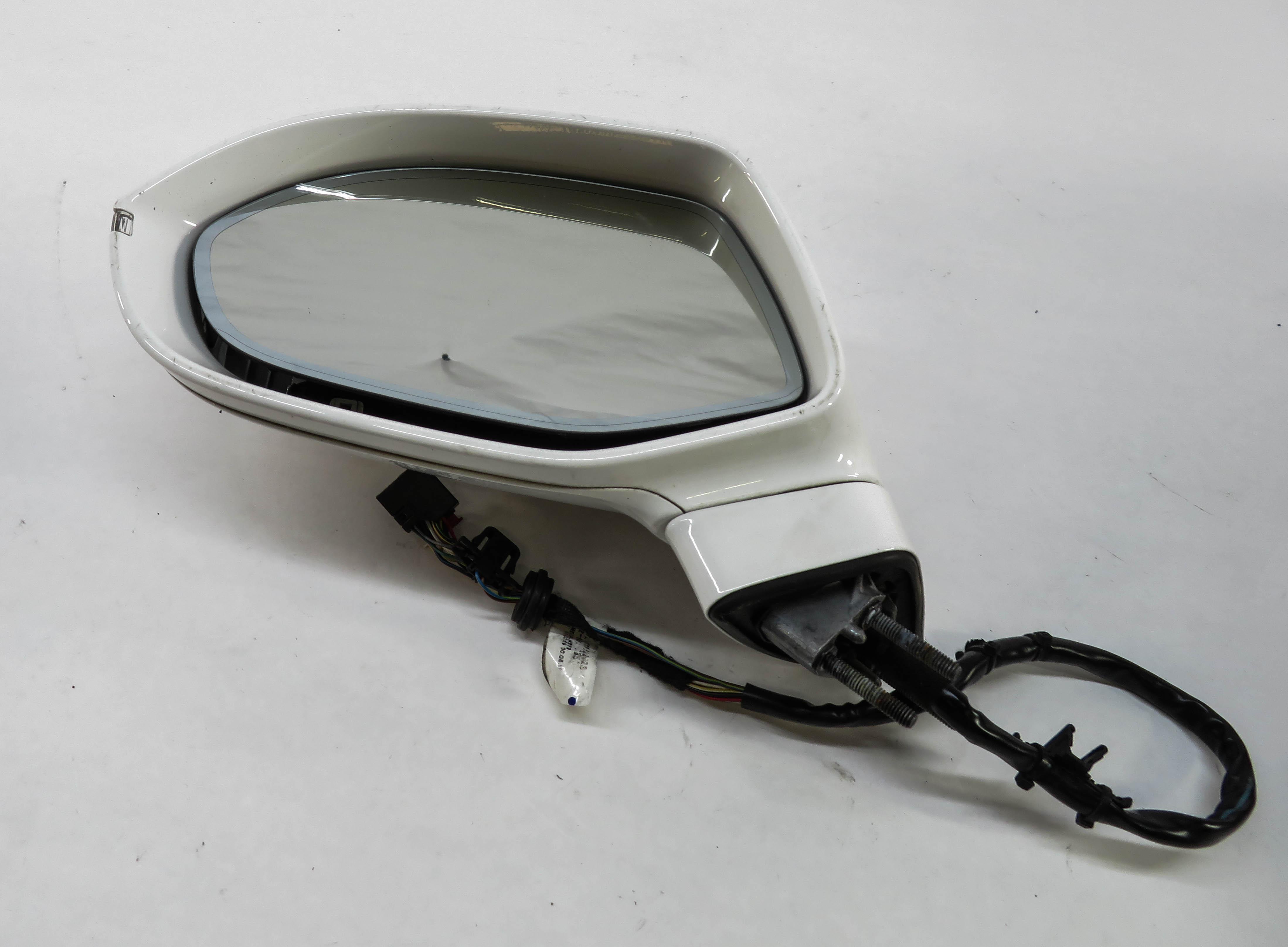 12-18 AUDI A7 (C7 4G8) LEFT - PFOLD BLIND SPOT LANE ASSIST DOOR MIRROR (WHITE) — exact item pictured