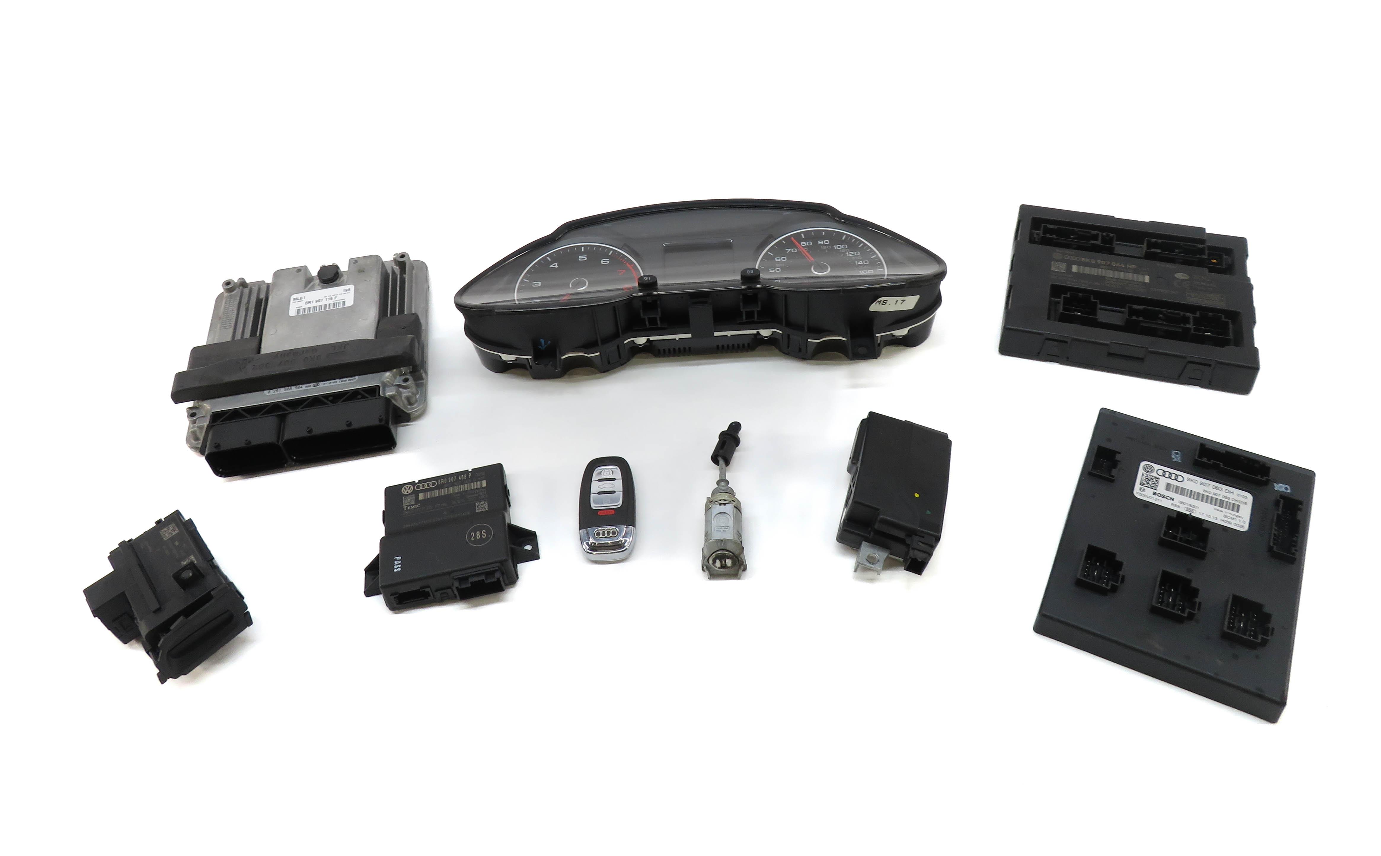 13-15 AUDI Q5 (B8 8R) 2.0L CPMB TURBO ENGINE ECM BCM IMMOBILIZER MODULE KEY SET — exact item pictured