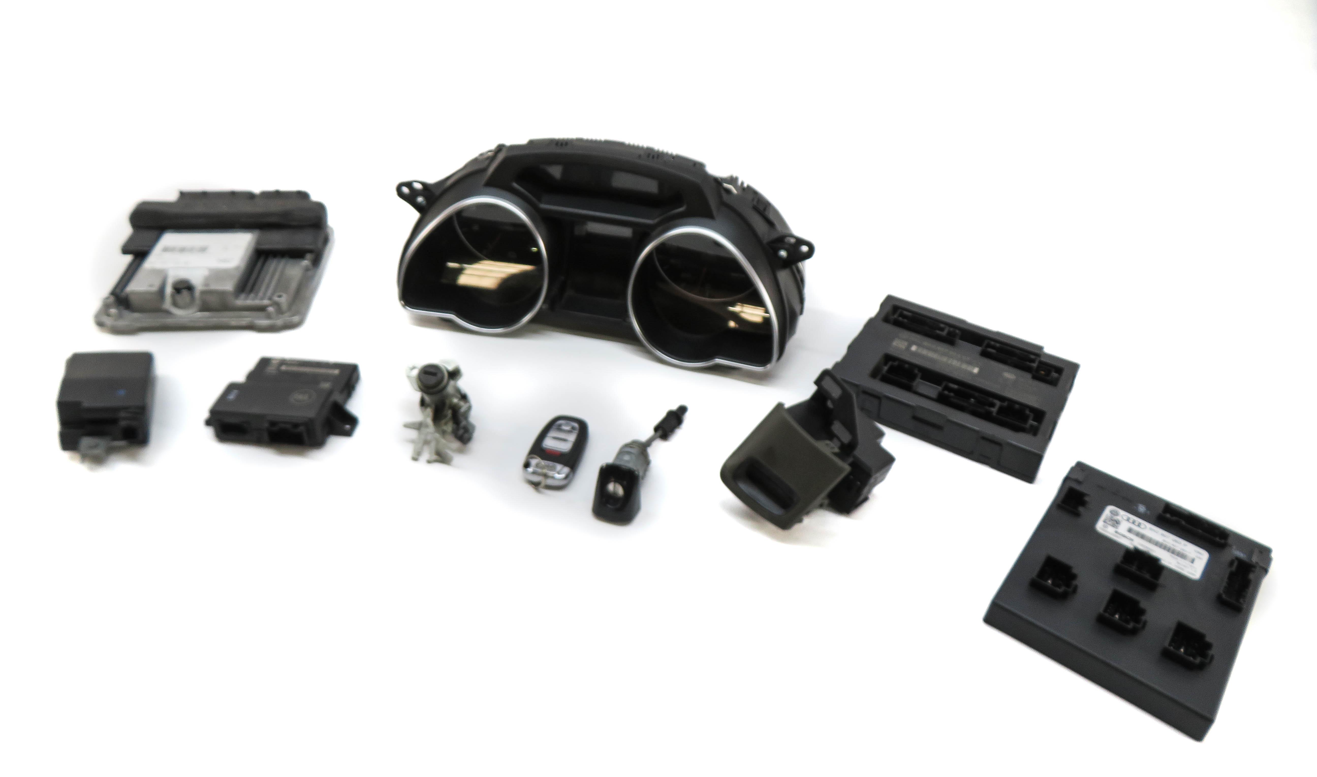 2011 AUDI A5 (B8 8T) 2.0L CAEB TURBO ENGINE ECM BCM IMMOBILIZER MODULE KEY SET — exact item pictured