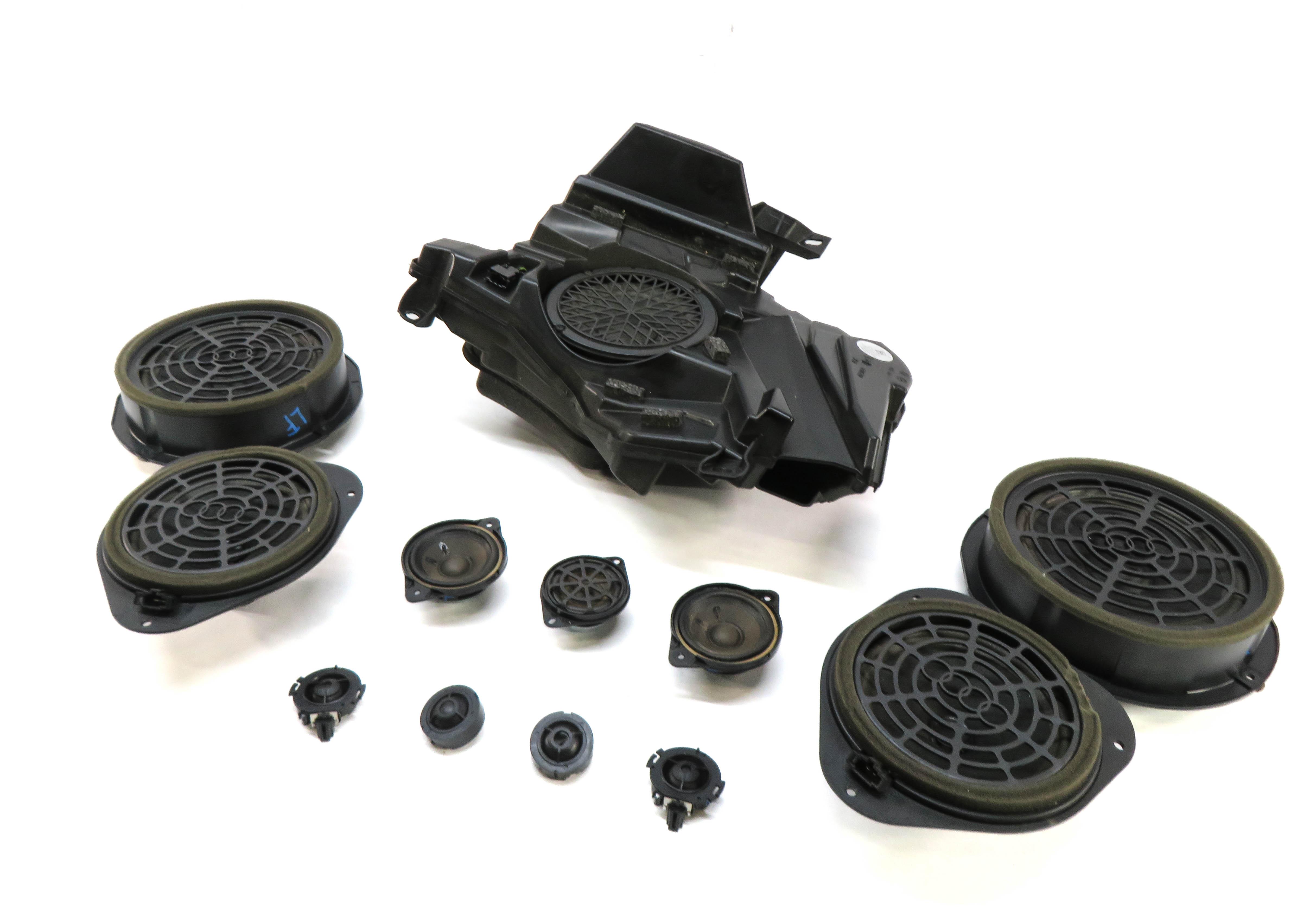2011 AUDI A5 (B8 8T) CONVERTIBLE BANG & OLUFSEN AUDIO SUBWOOFER SPEAKER SET-12 — exact item pictured