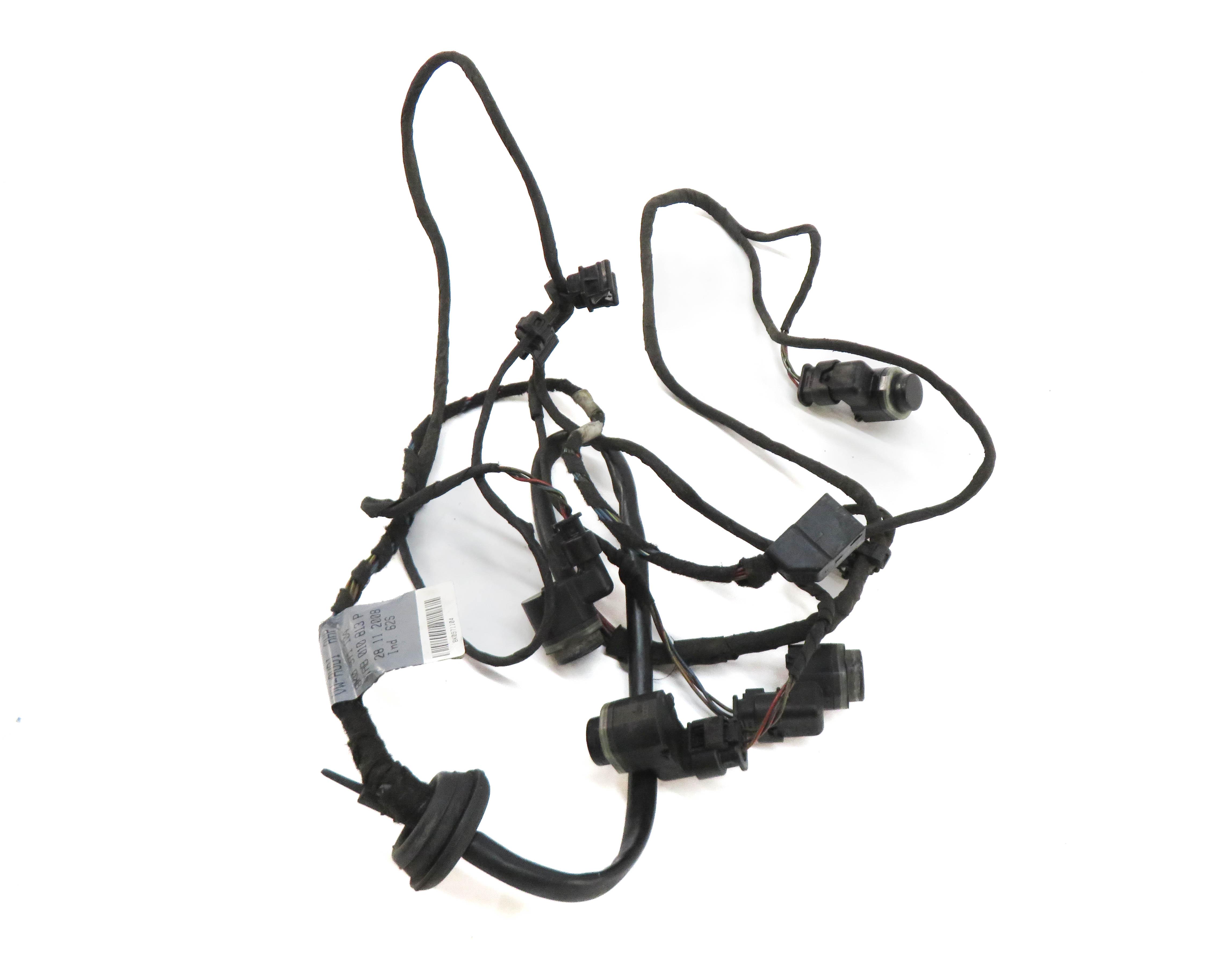 2011 AUDI A5 (B8 8T) REAR PDC PARK DISTANCE SENSOR SET w/ HARNESS (BLACK A2) — exact item pictured