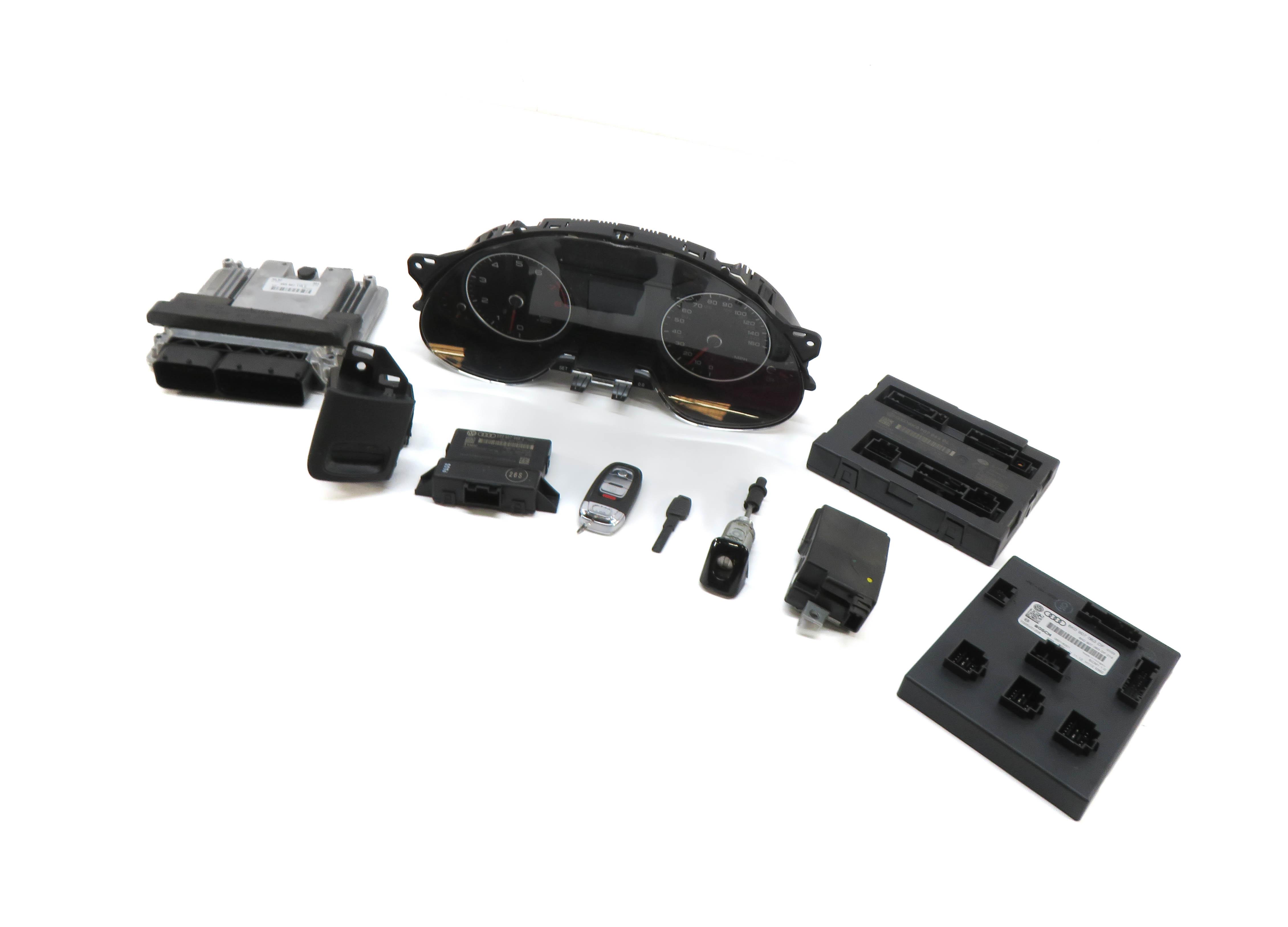 2013 AUDI A4 (B8 8K) 2.0L CAEB TURBO ENGINE ECM BCM IMMOBILIZER MODULE KEY SET — exact item pictured