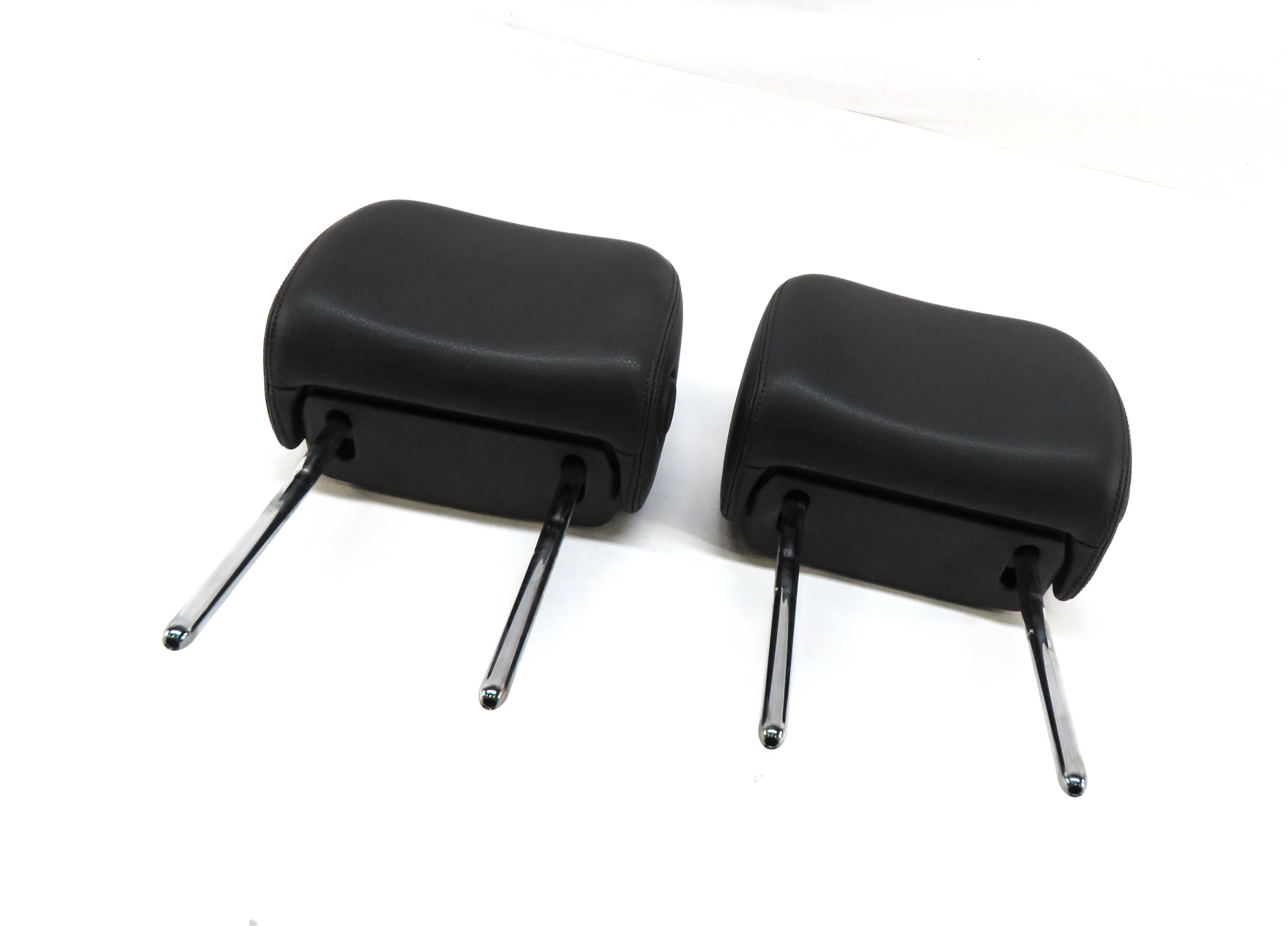 2012 AUDI A6 (C7) FRONT LEFT & RIGHT SEAT HEADREST SET-2 (BLACK FZ) — exact item pictured