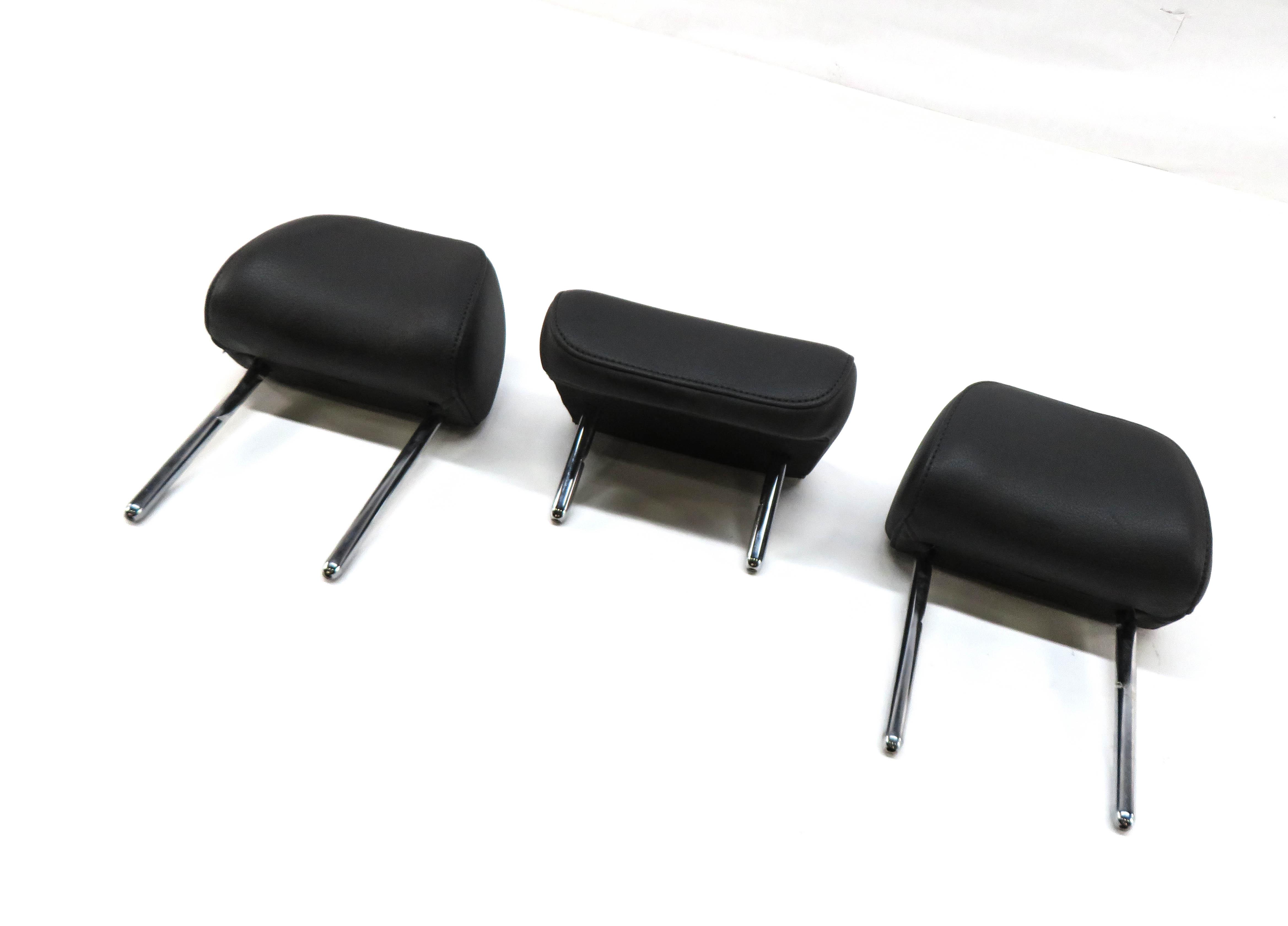 2012 AUDI A6 (C7) REAR SEAT LEFT CENTER RIGHT SEAT HEADREST SET-3 (BLACK FZ) — exact item pictured