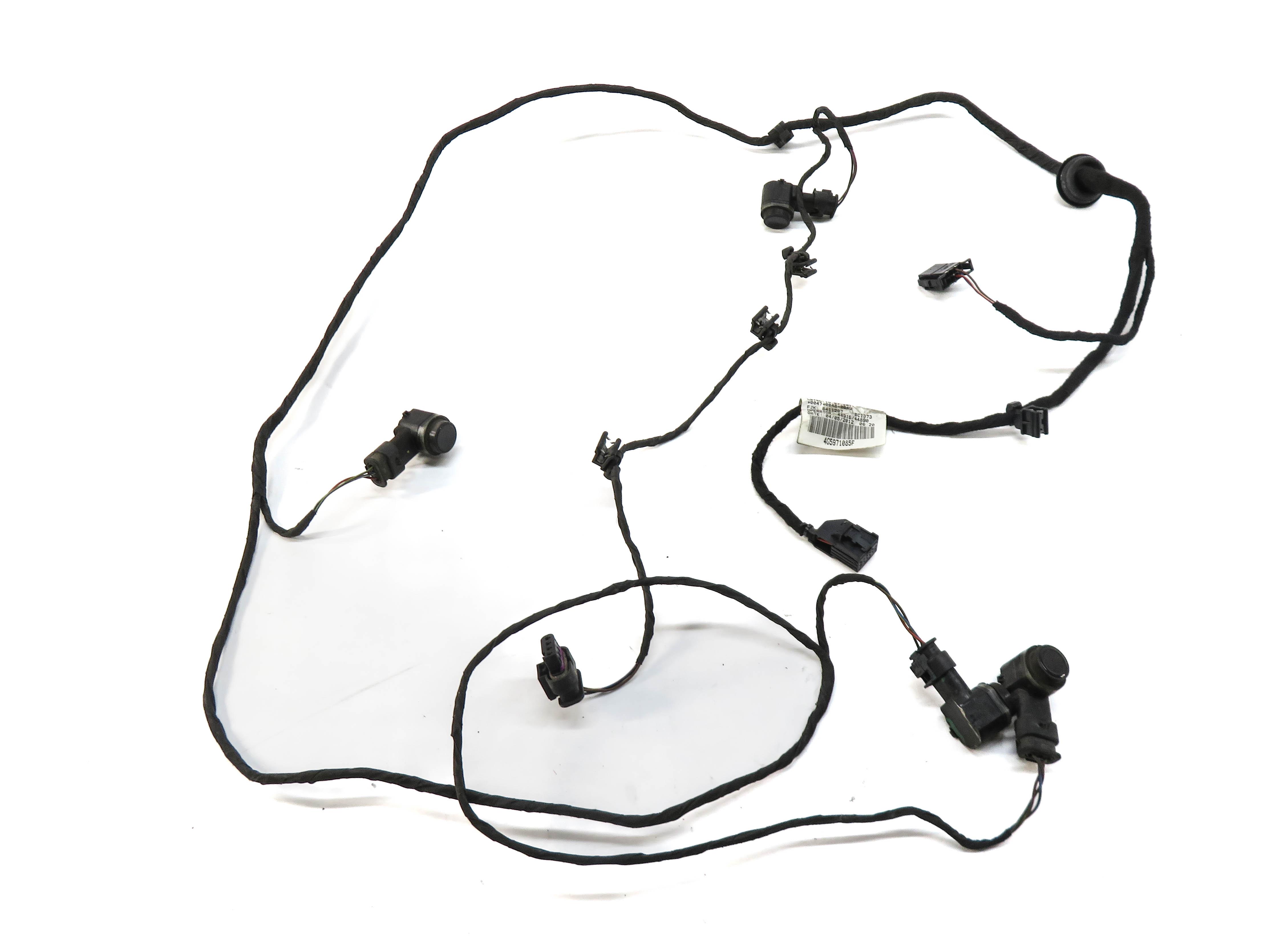 2013 AUDI A6 (C7) REAR PDC PARK DISTANCE SENSOR SET w/ HARNESS (PHANTOM BLACK) — exact item pictured